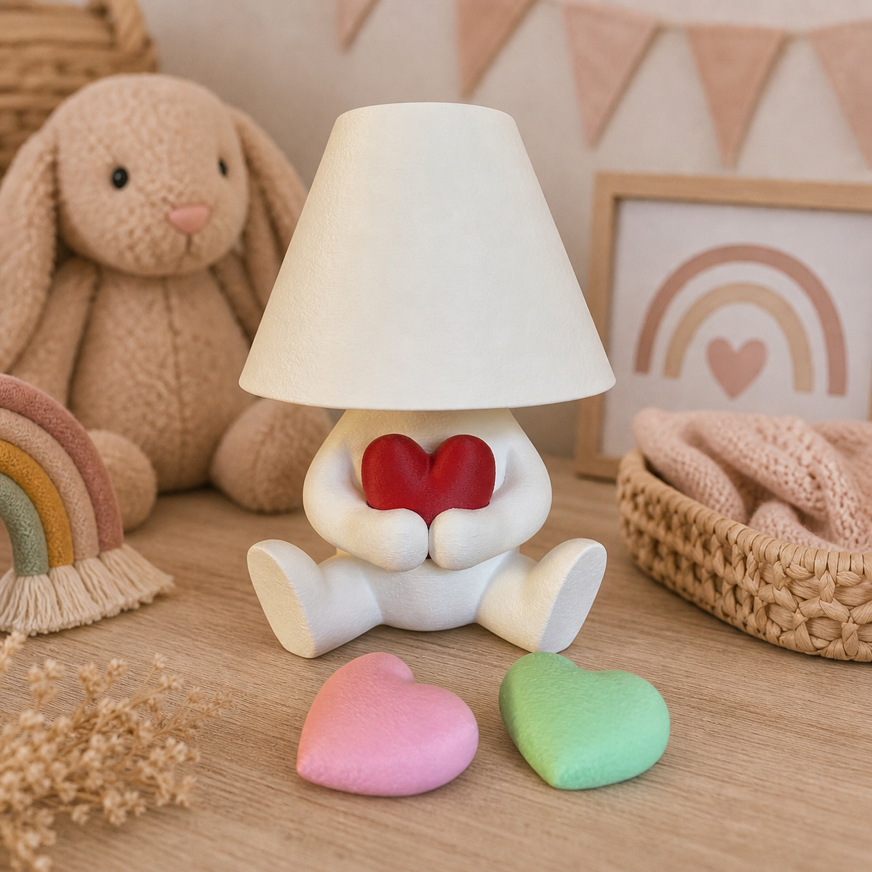 đ§Ą Loopy Lampe âHerzâ â Design Tischlampe | Boho Ambientelicht | LED & Akku Variante