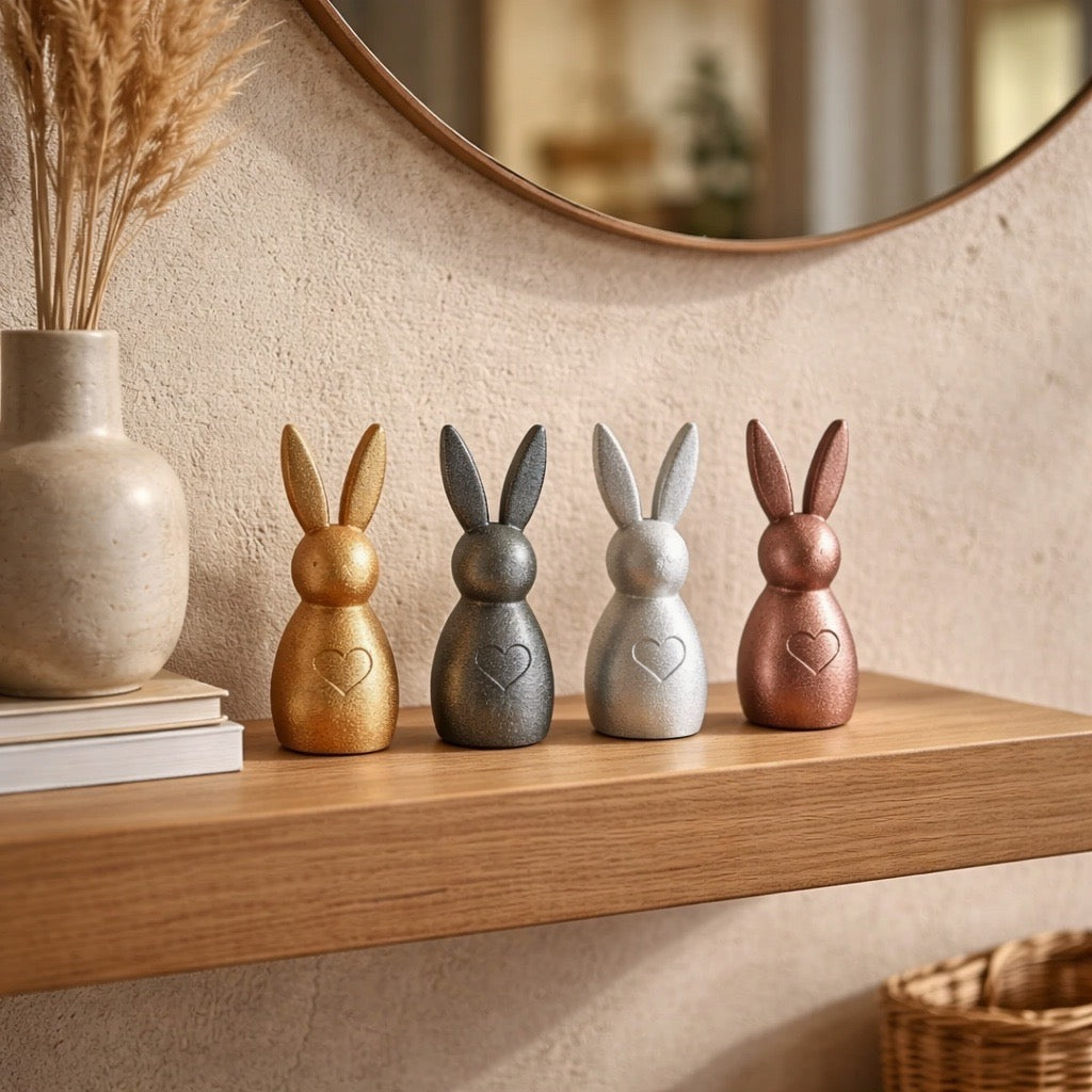 💎 Premium Edition 💎 Moderne Osterhasendeko im „Fuzzy“ Look mit Herz 🐰