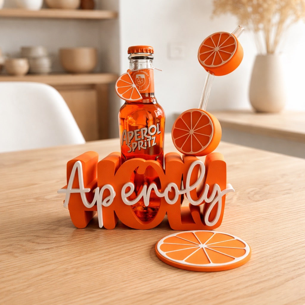 Aperitif Flaschenhalter Set 🍊 – Sommerliches Geschenk & stylisches Deko Highlight