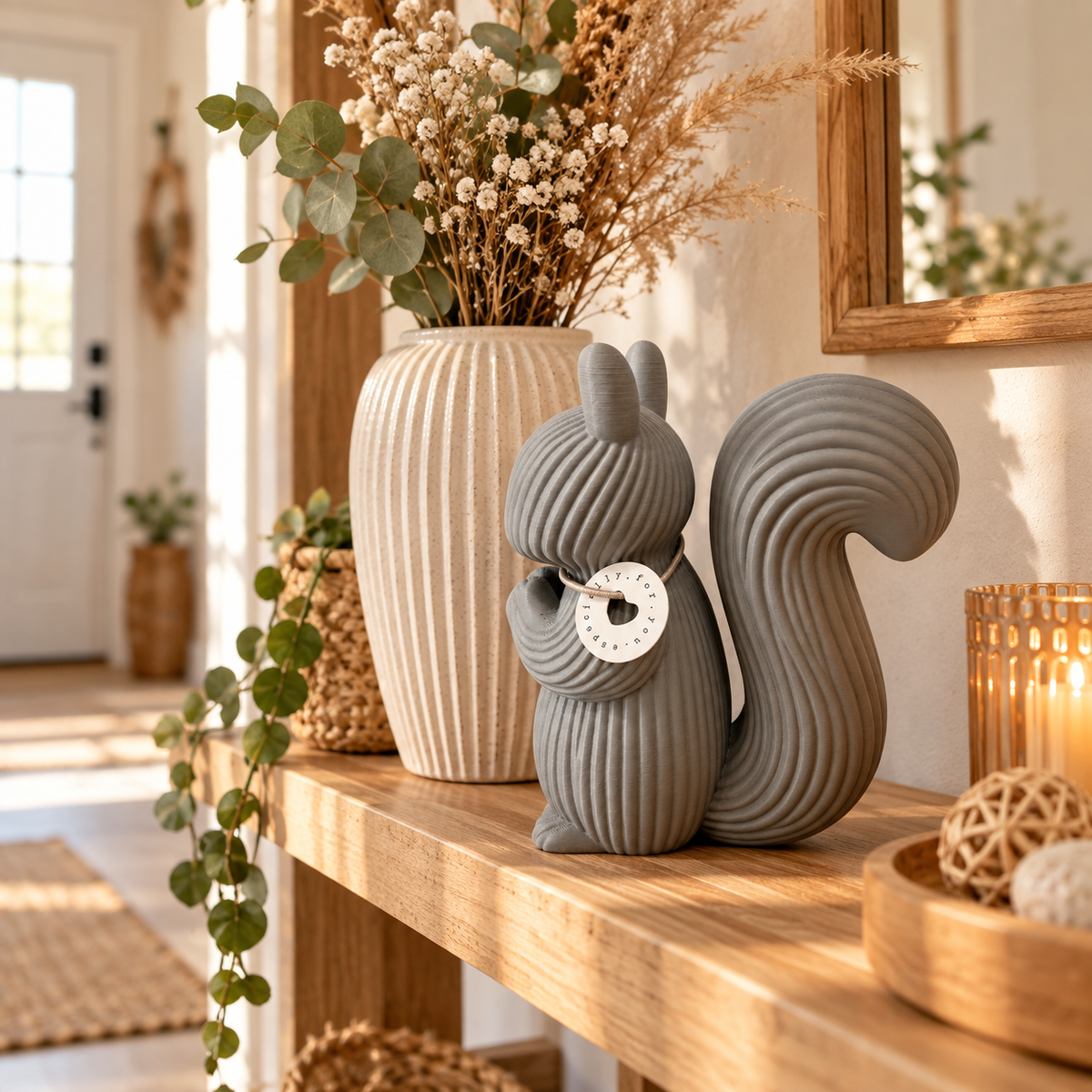 🐿️ NOKI – Japandi Deko-Eichhörnchen | Moderne Design-Deko im 3D-Druck in 2 Größen