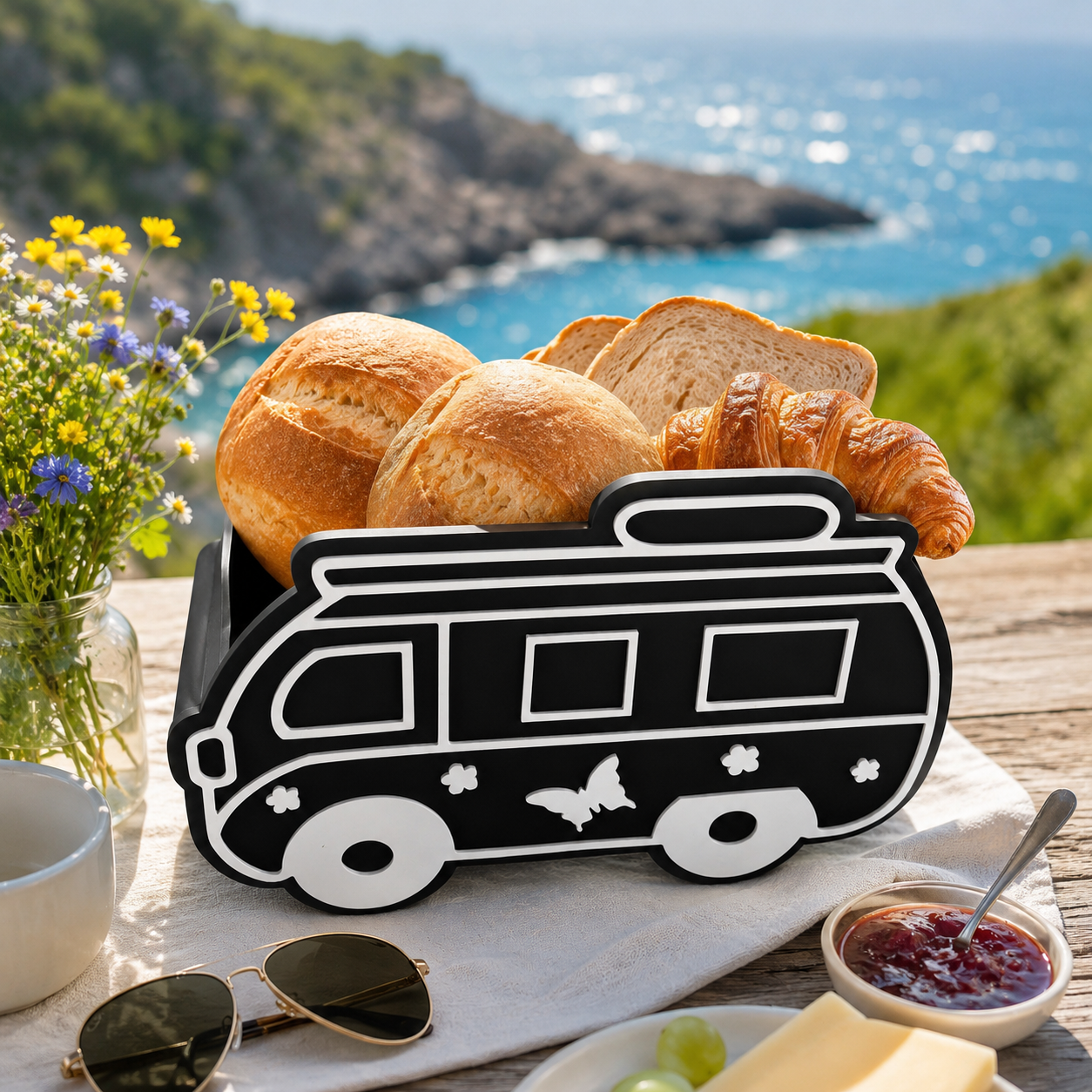 🏕️ Brötchenkorb „Campingliebe“  Wohnwagen • Wohnmobil • Campingbus  Sommerzeit ist Urlaubszeit ☀️