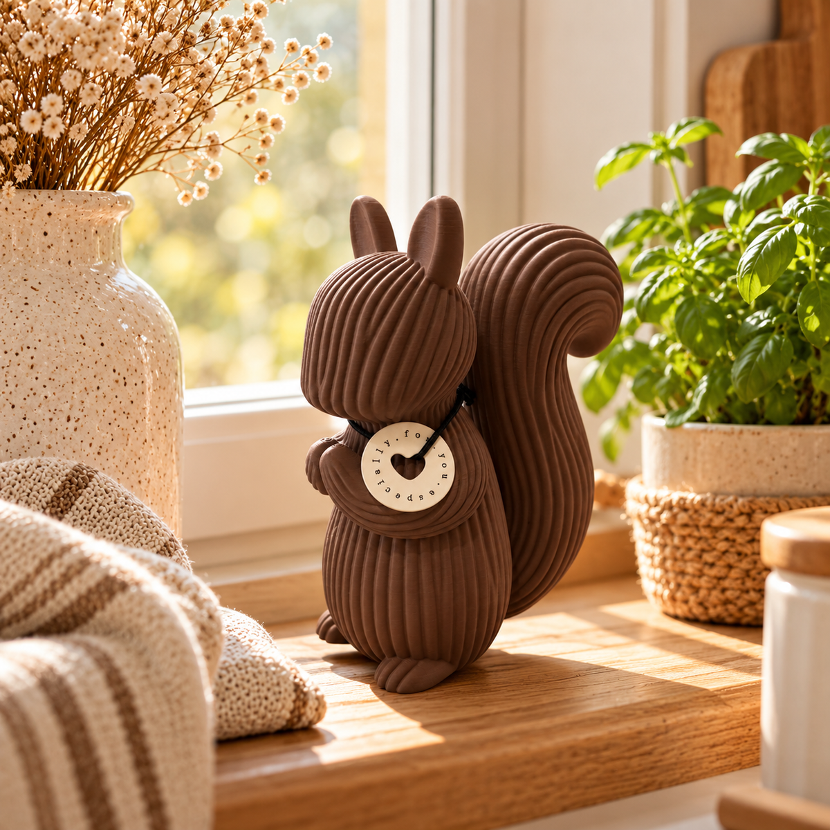 🐿️ NOKI – Japandi Deko-Eichhörnchen | Moderne Design-Deko im 3D-Druck in 2 Größen