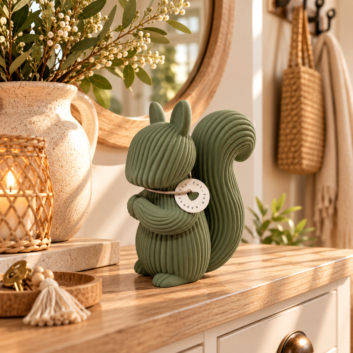 🐿️ NOKI – Japandi Deko-Eichhörnchen | Moderne Design-Deko im 3D-Druck in 2 Größen