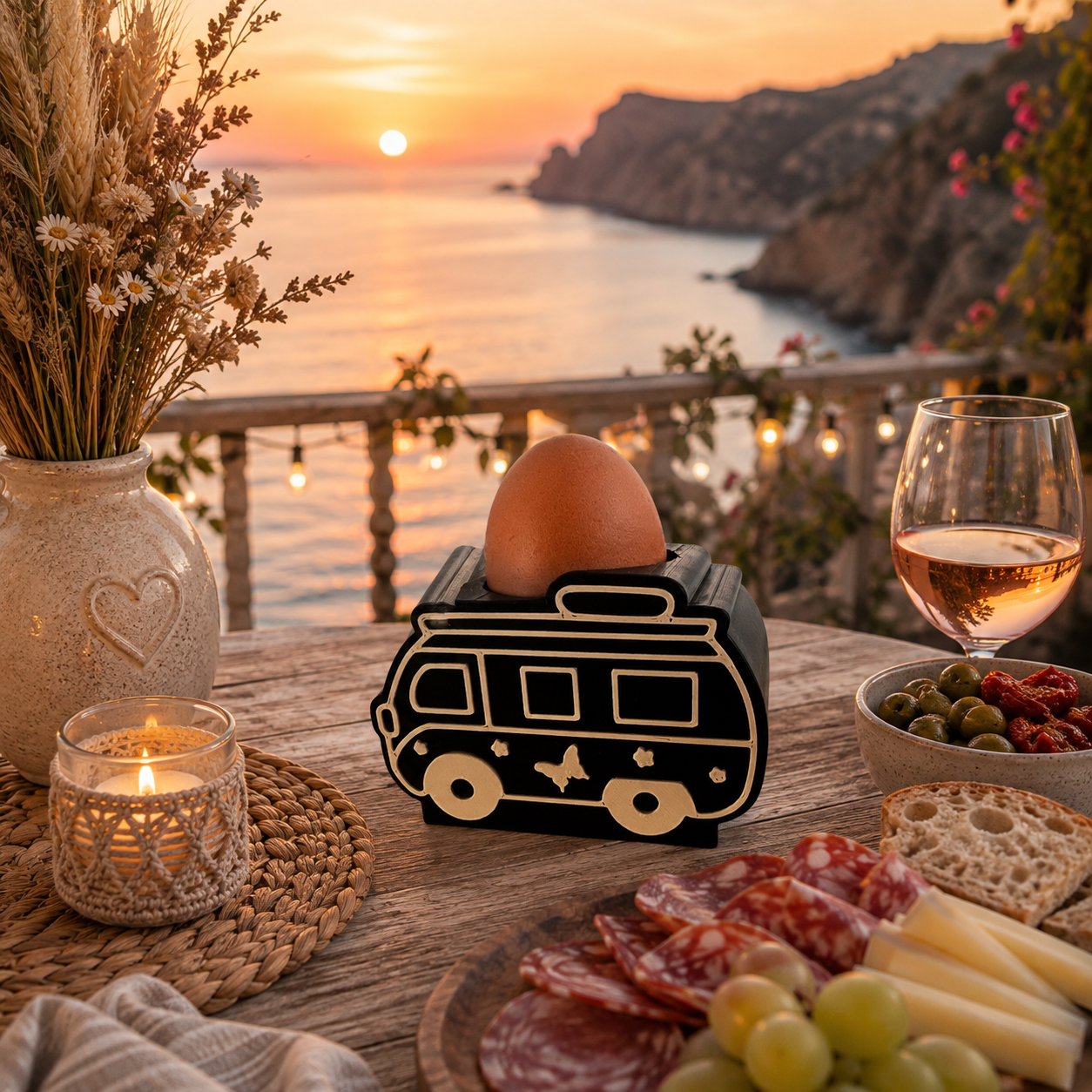 🏕️ Eierbecher 2er-Set „Campingliebe“  Wohnwagen • Wohnmobil • Campingbus