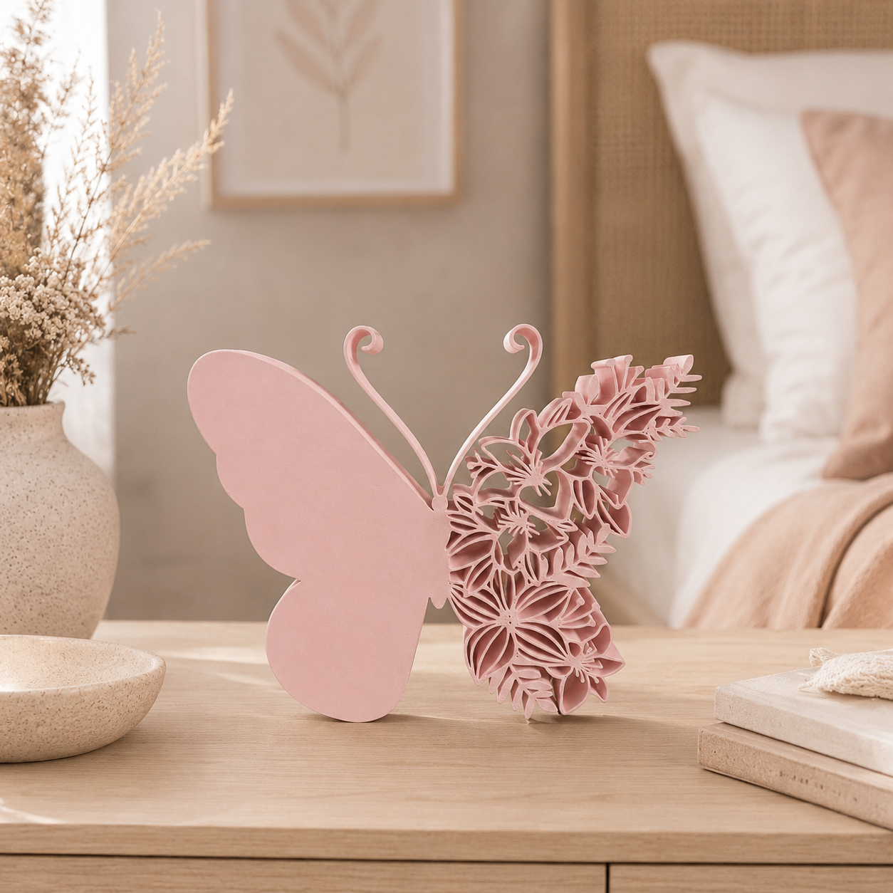 🦋 Dekorativer Schmetterling Aufsteller – filigrane BOHO & Scandi Deko mit Natur-Charme 🤍