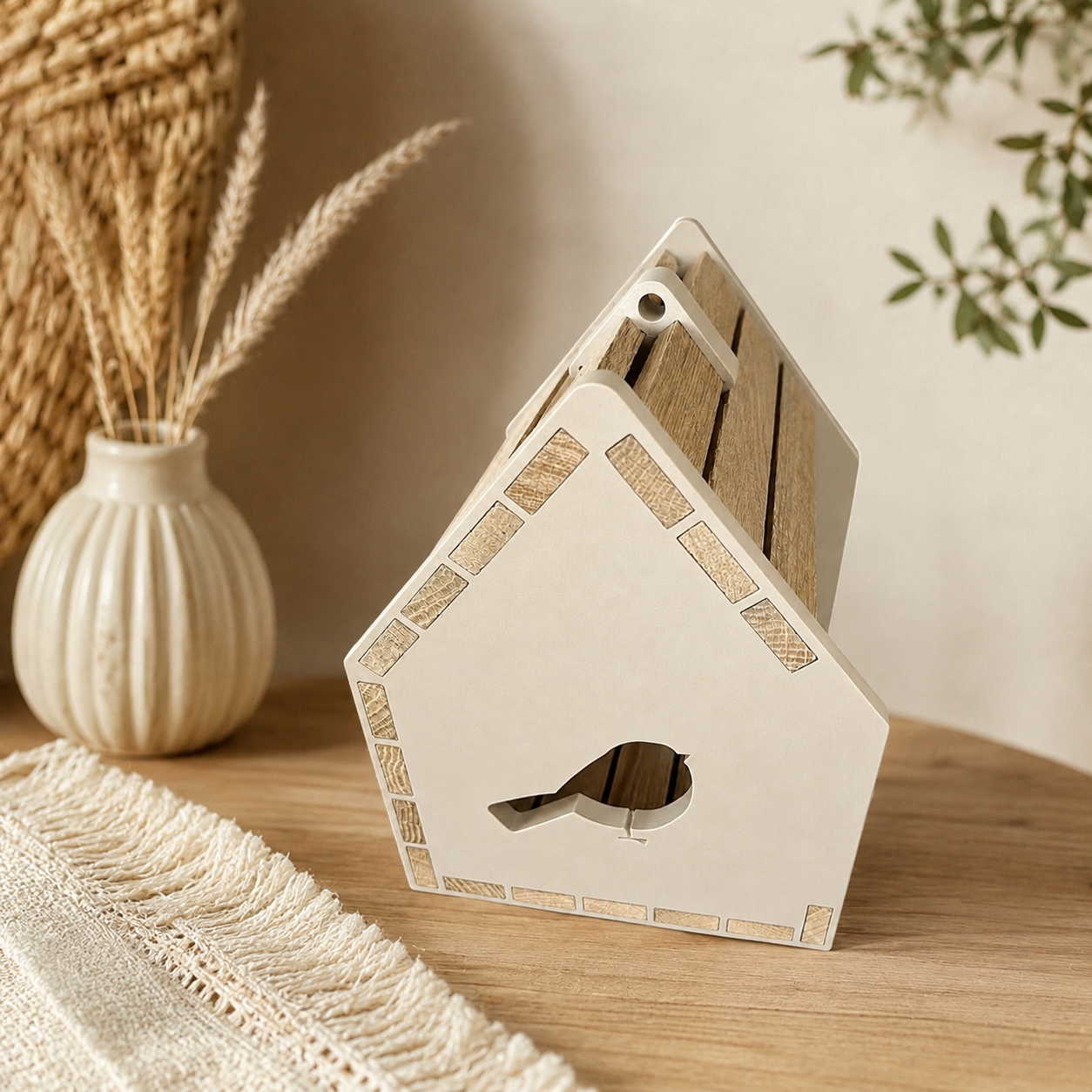 🕊️ Klötzchen-Vogelhäuschen  Natur & Holz meets exklusiven 3D Druck