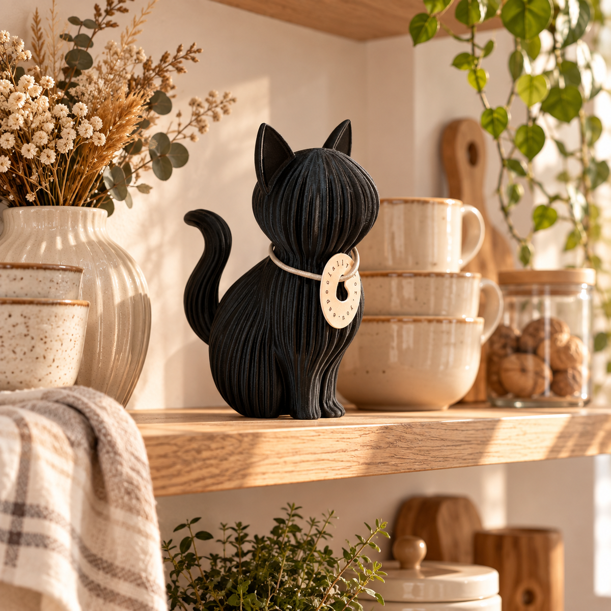 🐾 MIA – Japandi Deko-Katze | Moderne Design-Deko im 3D-Druck 🤎 in 2 Größen