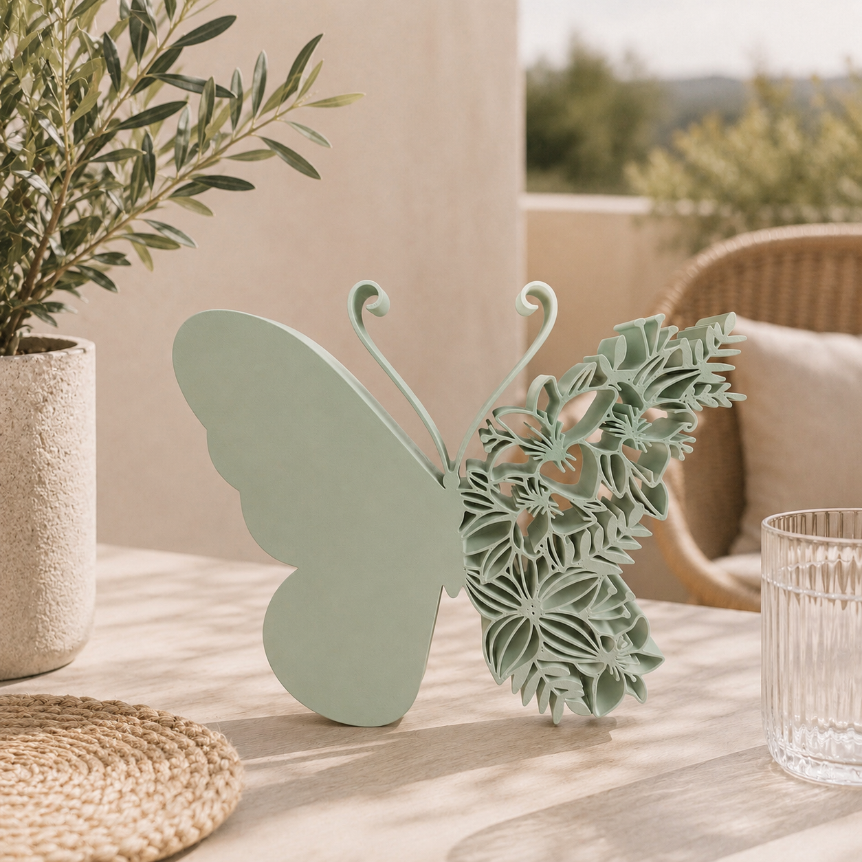 🦋 Dekorativer Schmetterling Aufsteller – filigrane BOHO & Scandi Deko mit Natur-Charme 🤍