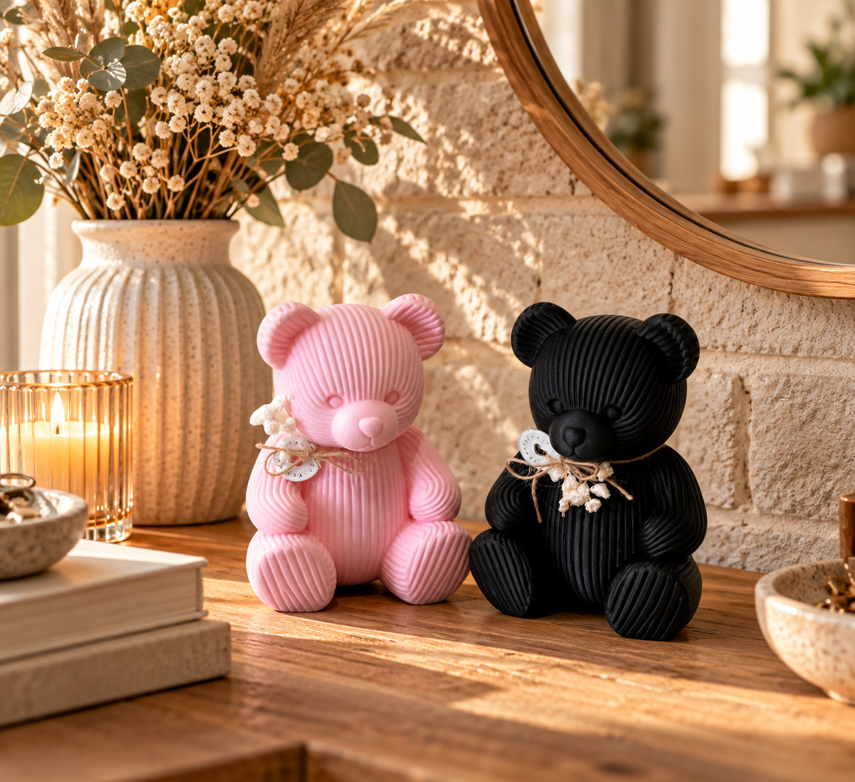 🧸 MILO – Japandi Deko-Teddybär | Liebevolle Design-Deko im 3D-Druck