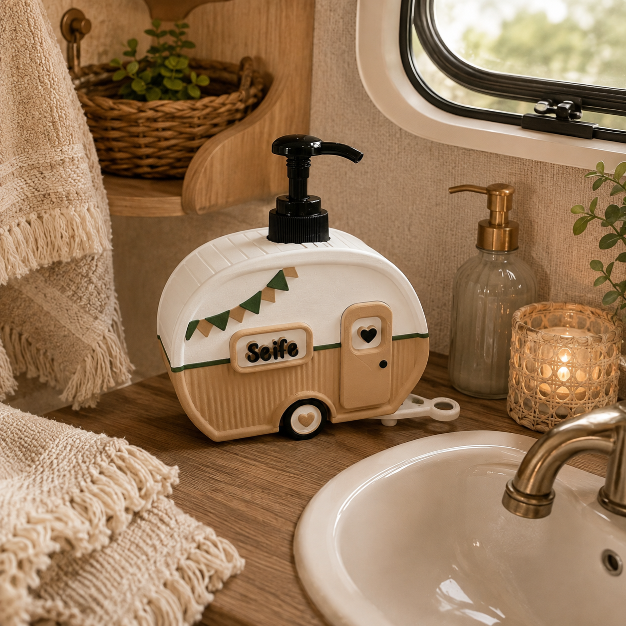 🏕️ Seifenspender „Campingliebe“  Wohnwagen • Camper • Campinggefühl für Bad & Küche