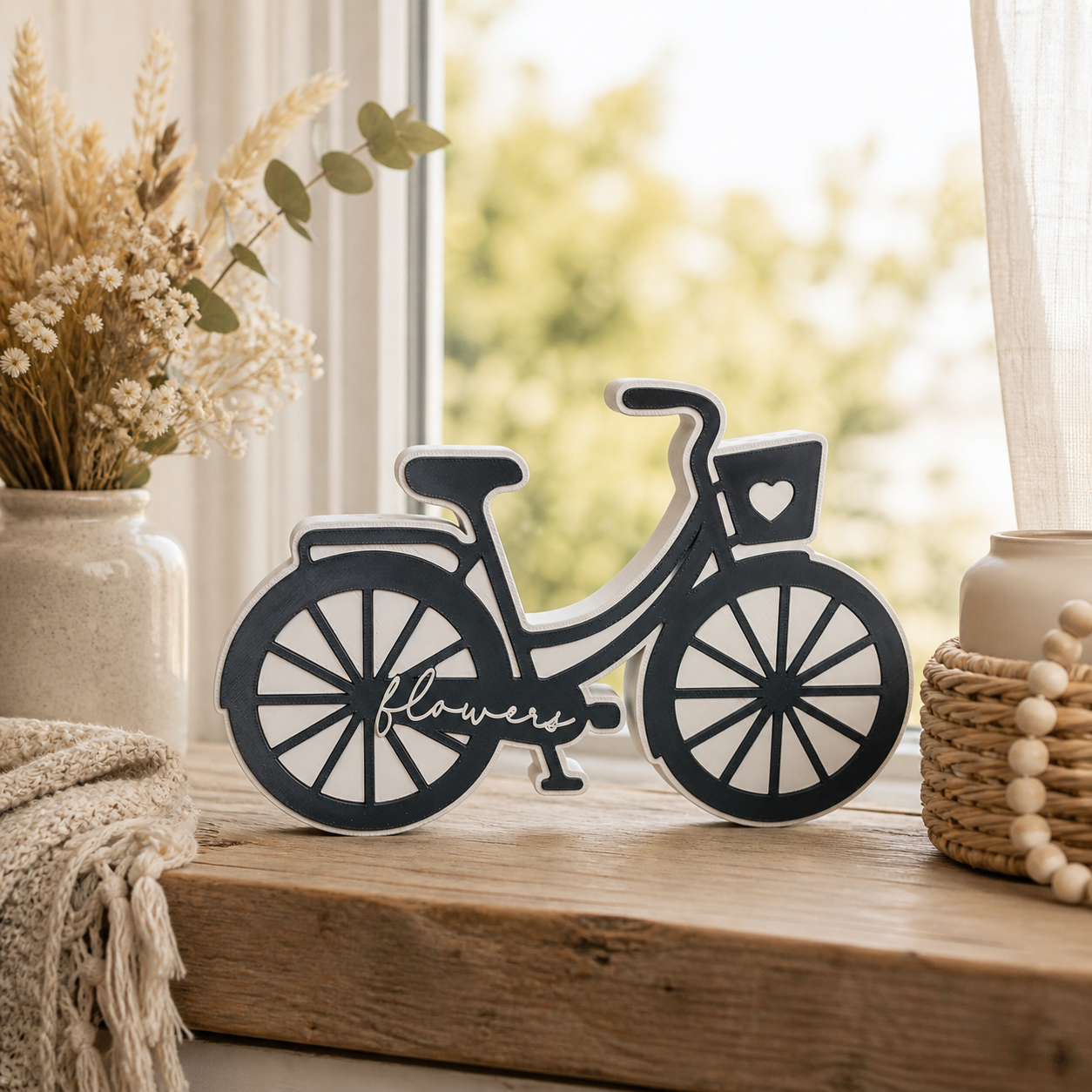 🌸 Blumenfahrrad „Flower“ – Deko mit Herz & Naturgefühl