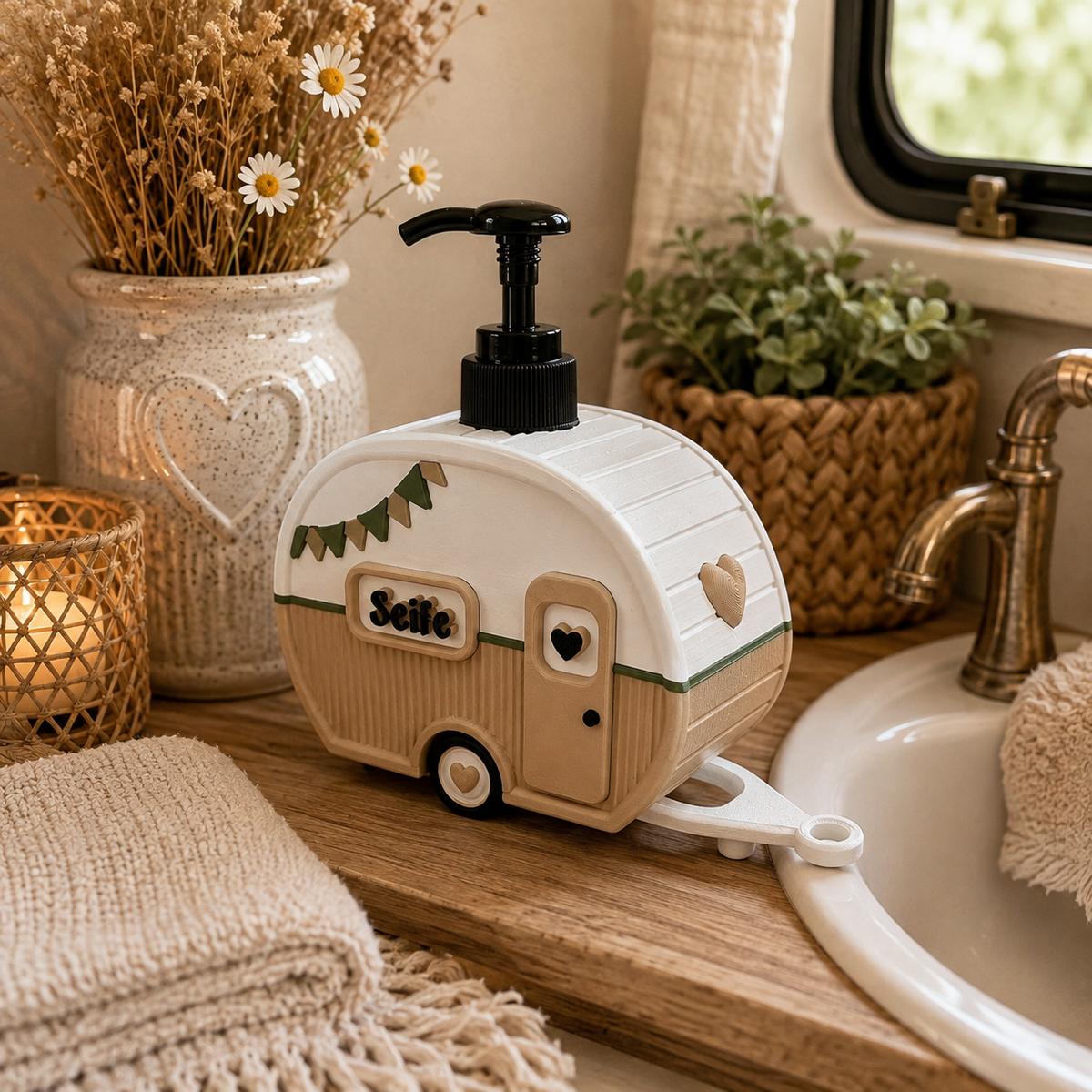 🏕️ Seifenspender „Campingliebe“  Wohnwagen • Camper • Campinggefühl für Bad & Küche