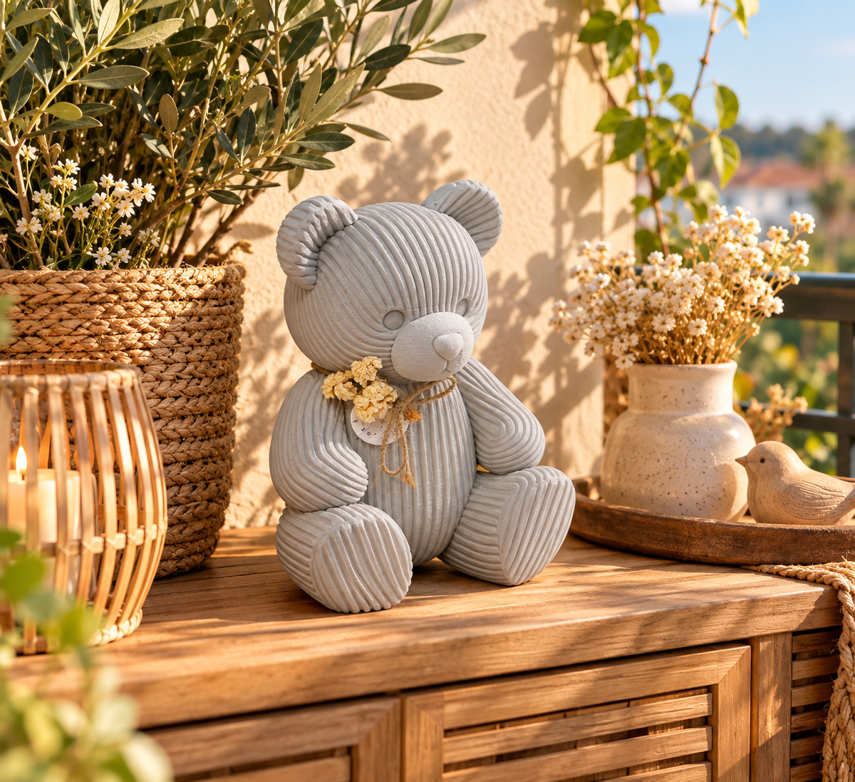 🧸 MILO – Japandi Deko-Teddybär | Liebevolle Design-Deko im 3D-Druck