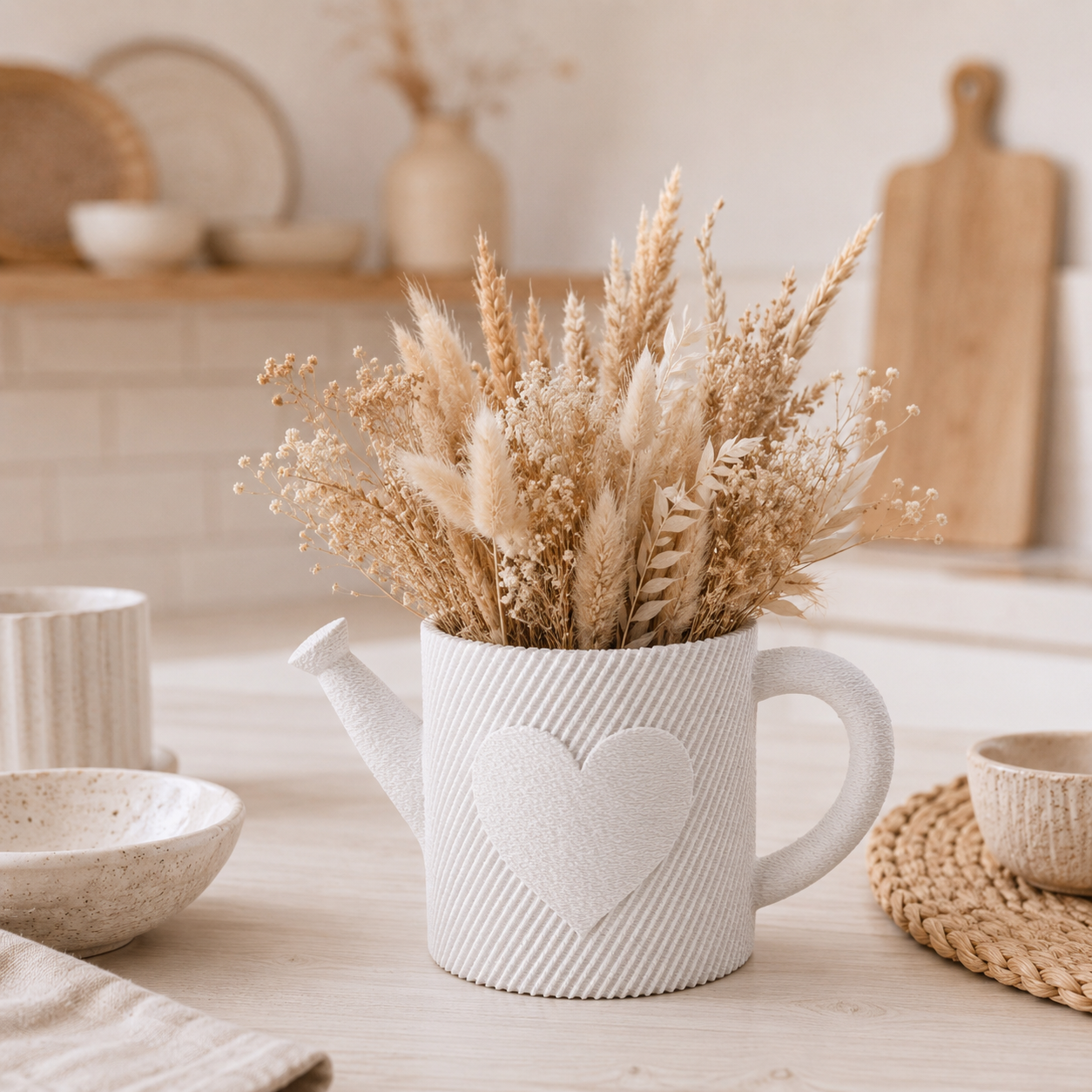 🌿 Dekorative Gießkanne mit Herz – stilvolle BOHO Deko mit Charme 🤍