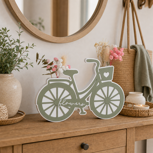 🌸 Blumenfahrrad „Flower“ – Deko mit Herz & Naturgefühl