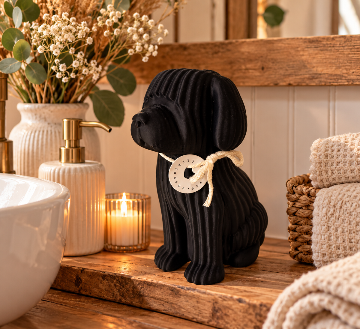 🐶 KODA – Japandi Deko-Hund | Moderne Design-Deko im 3D-Druck