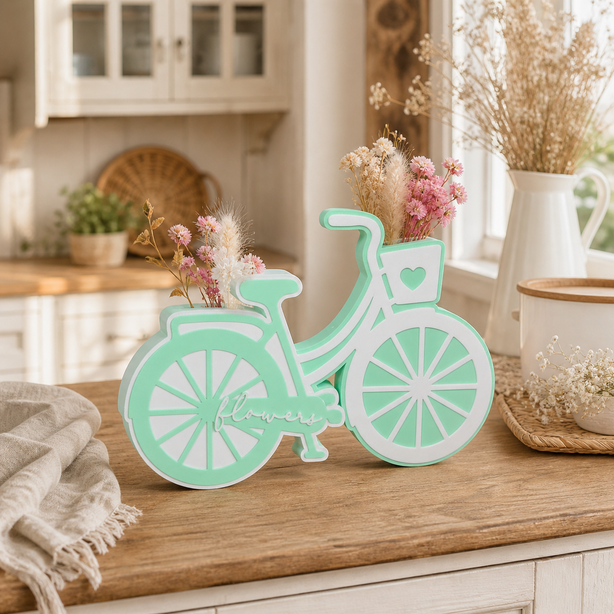 🌸 Blumenfahrrad „Flower“ – Deko mit Herz & Naturgefühl