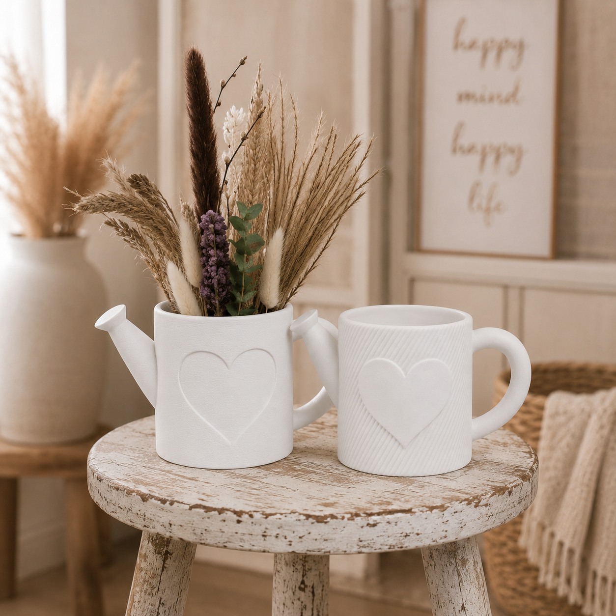 🌿 Dekorative Gießkanne mit Herz – stilvolle BOHO Deko mit Charme 🤍