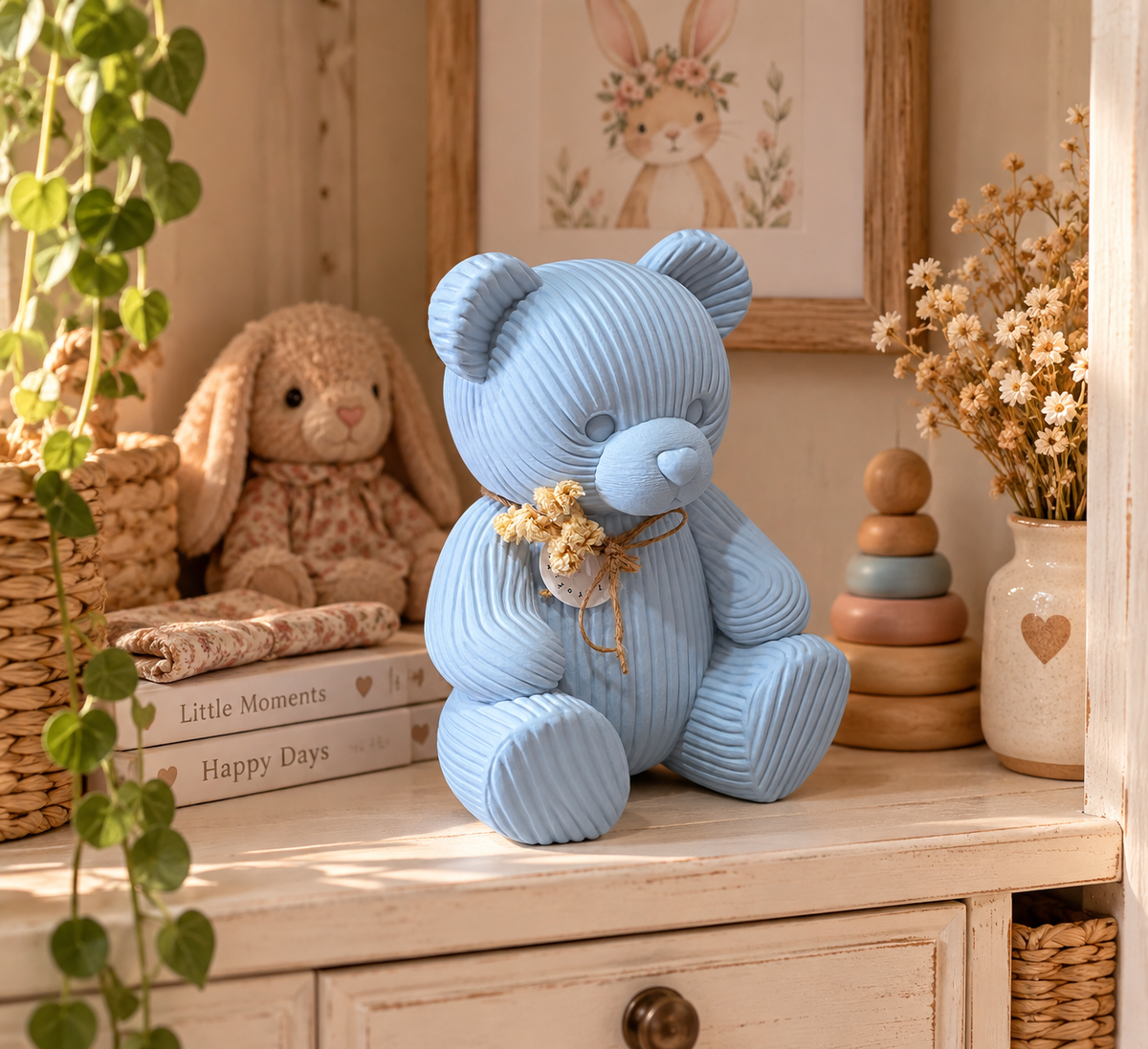 🧸 MILO – Japandi Deko-Teddybär | Liebevolle Design-Deko im 3D-Druck