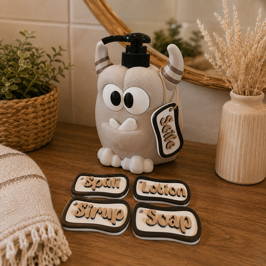 👾 MONSTI – Dein kleines Mutmachmonster ♥  Personalisierbarer 3D-Spender für Seife, Lotion, Sonnenmilch & mehr