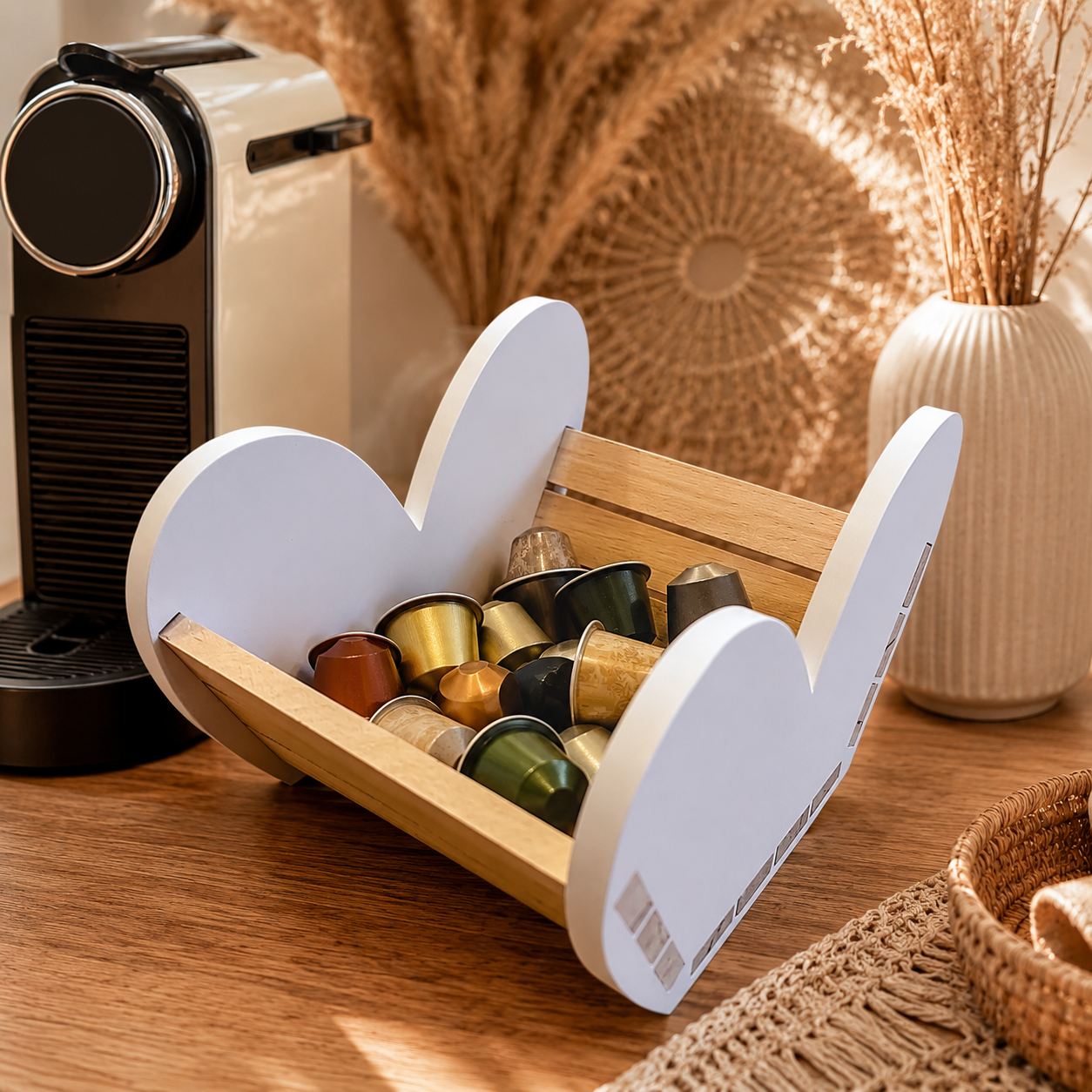 💚 „Klötzchenkorb“ Herz – Natur & Holz trifft exklusiven 3D Druck