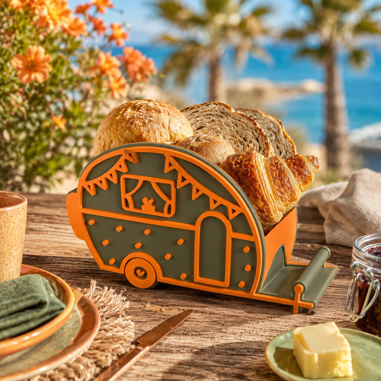 🏕️ Brötchenkorb „Campingliebe“  Wohnwagen • Wohnmobil • Campingbus  Sommerzeit ist Urlaubszeit ☀️