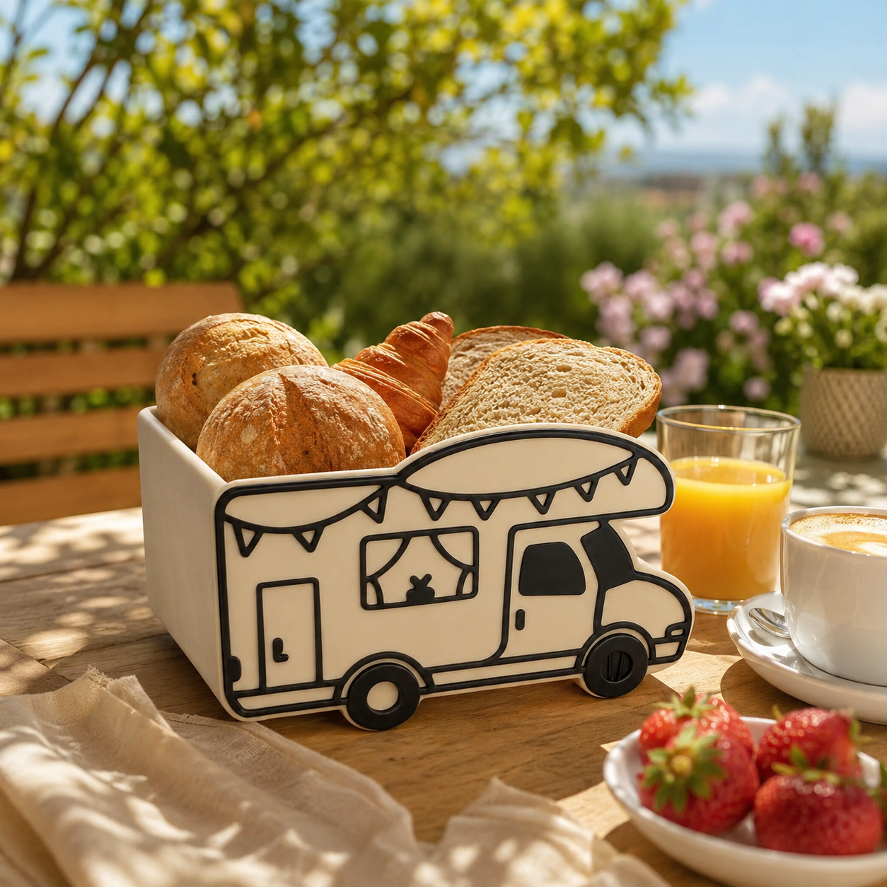 🏕️ Brötchenkorb „Campingliebe“  Wohnwagen • Wohnmobil • Campingbus  Sommerzeit ist Urlaubszeit ☀️