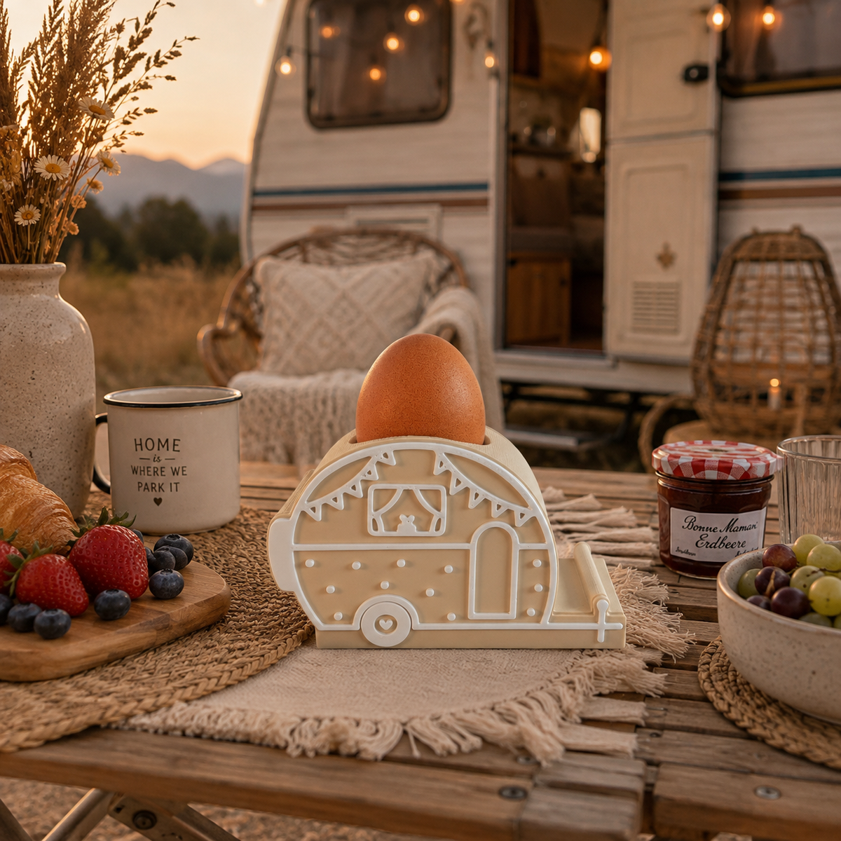 🏕️ Eierbecher 2er-Set „Campingliebe“  Wohnwagen • Wohnmobil • Campingbus