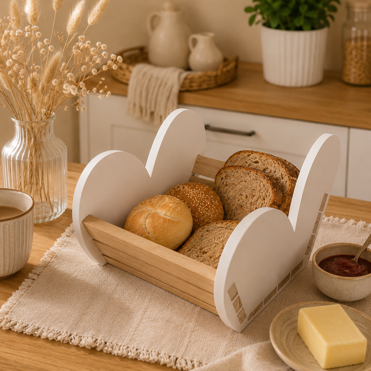 💚 „Klötzchenkorb“ Herz – Natur & Holz trifft exklusiven 3D Druck