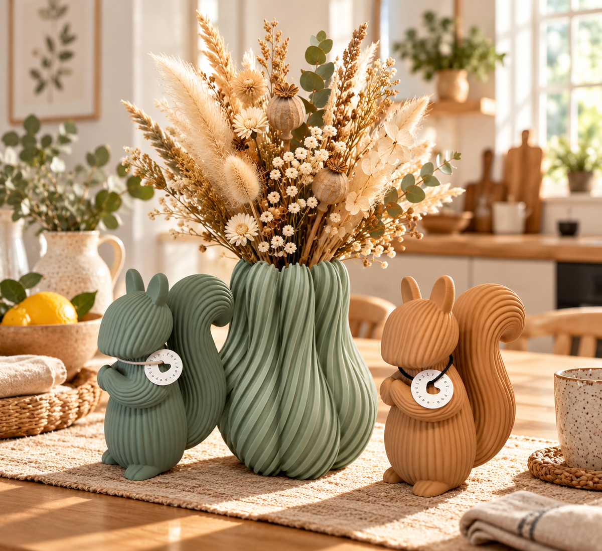 🐿️ NOKI – Japandi Deko-Eichhörnchen | Moderne Design-Deko im 3D-Druck in 2 Größen