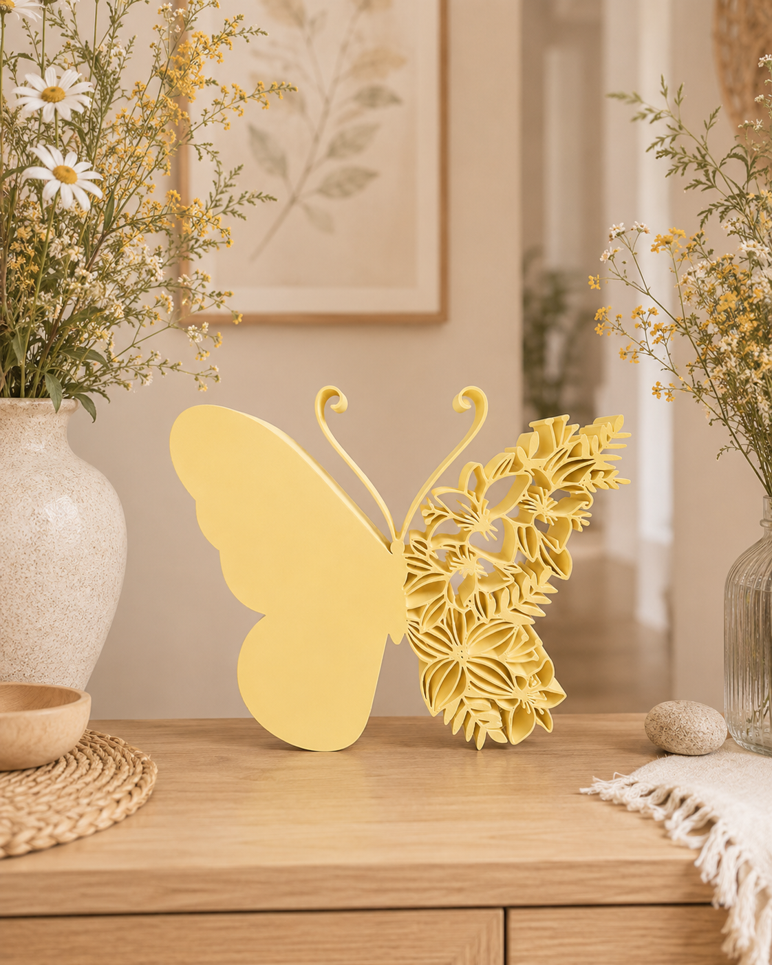 🦋 Dekorativer Schmetterling Aufsteller – filigrane BOHO & Scandi Deko mit Natur-Charme 🤍