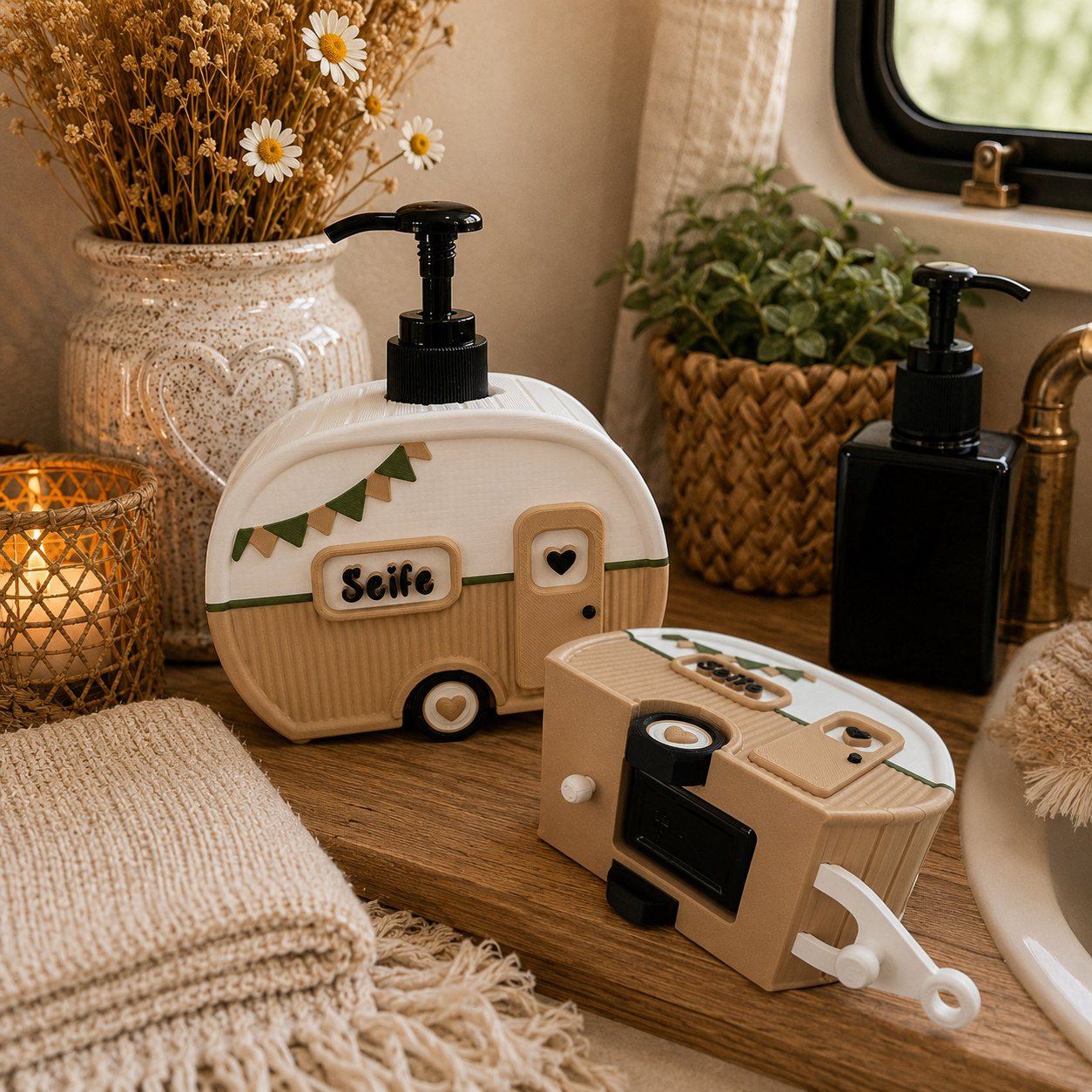 🏕️ Seifenspender „Campingliebe“  Wohnwagen • Camper • Campinggefühl für Bad & Küche