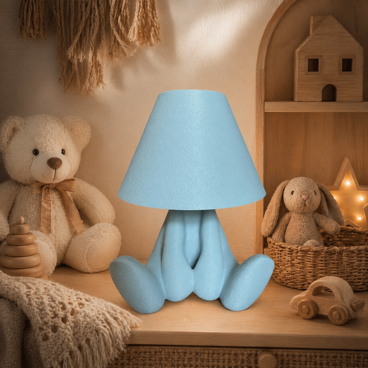 🧸 Loopy Lampen Familie – Design Tischlampe | Boho Ambientelicht | LED & Akku Variante