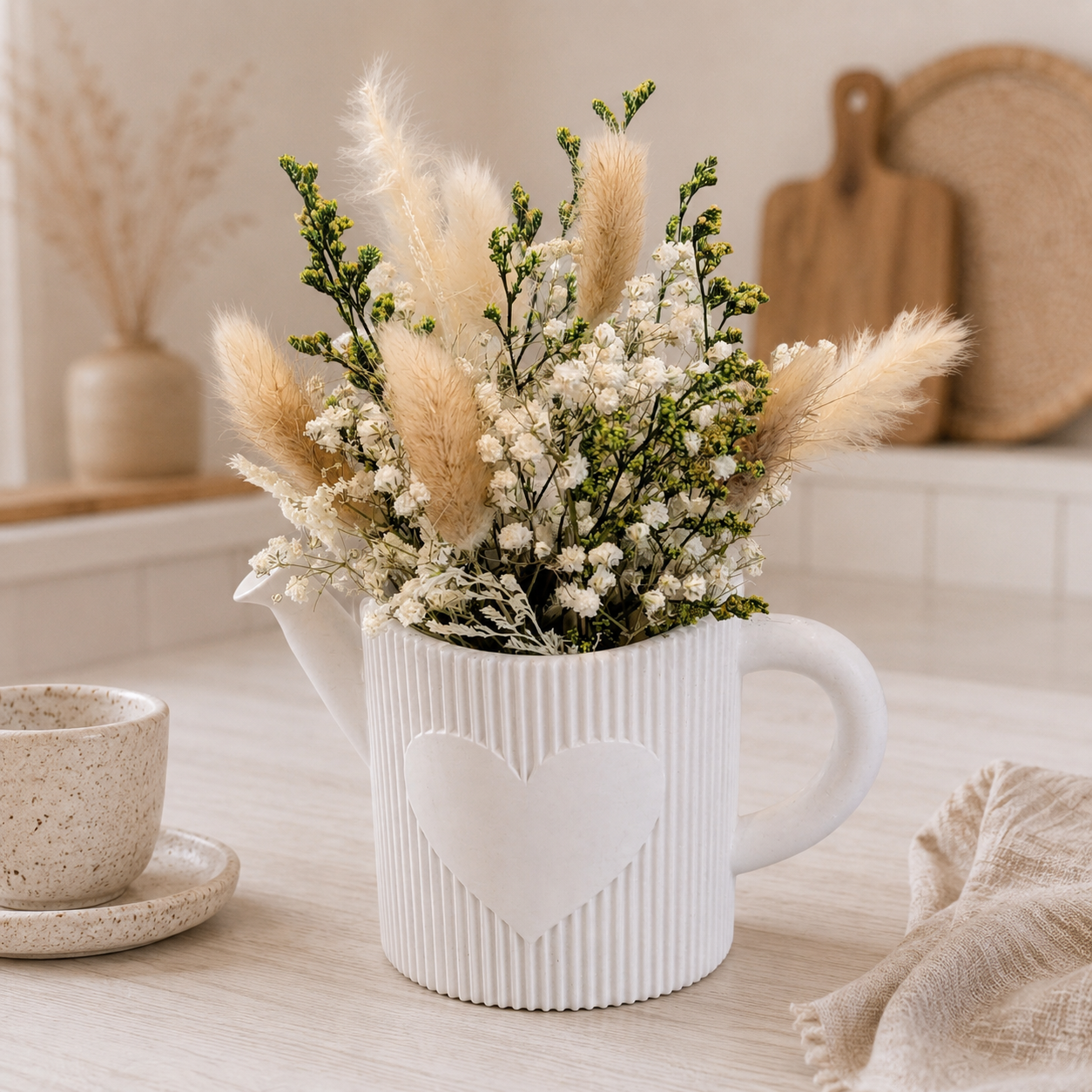🌿 Dekorative Gießkanne mit Herz – stilvolle BOHO Deko mit Charme 🤍