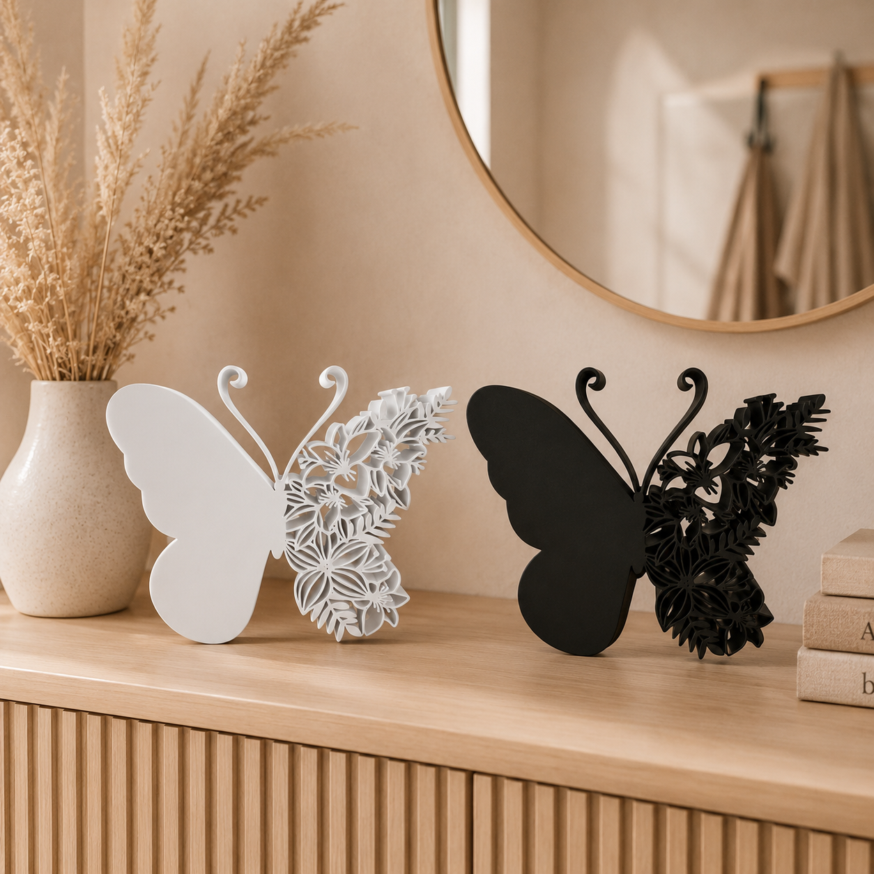 🦋 Dekorativer Schmetterling Aufsteller – filigrane BOHO & Scandi Deko mit Natur-Charme 🤍