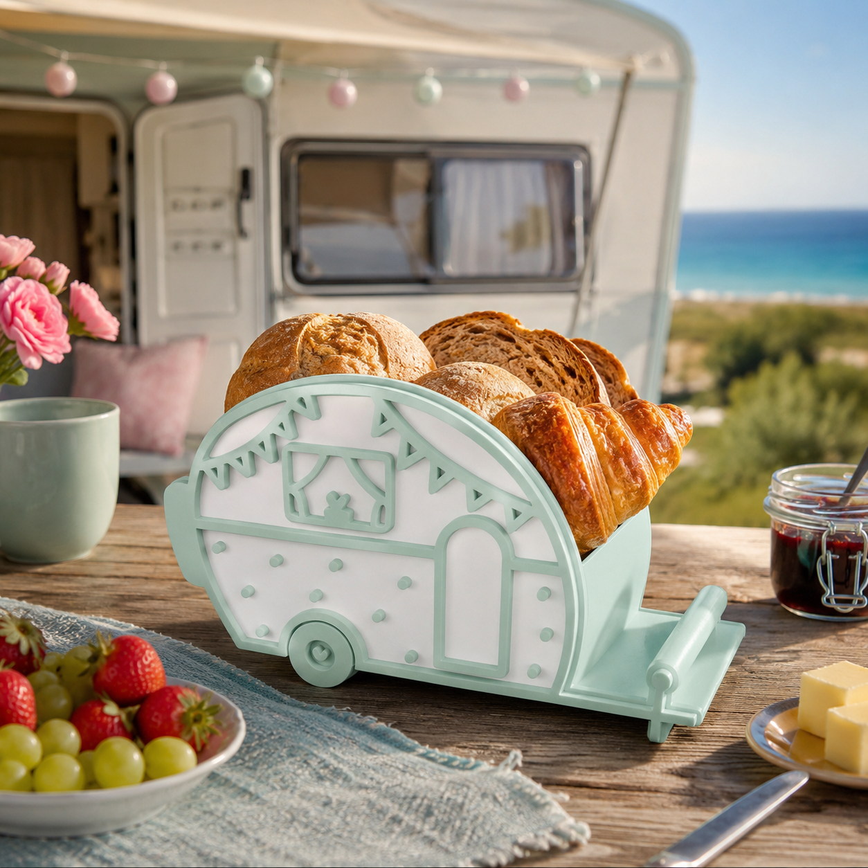 🏕️ Brötchenkorb „Campingliebe“  Wohnwagen • Wohnmobil • Campingbus  Sommerzeit ist Urlaubszeit ☀️