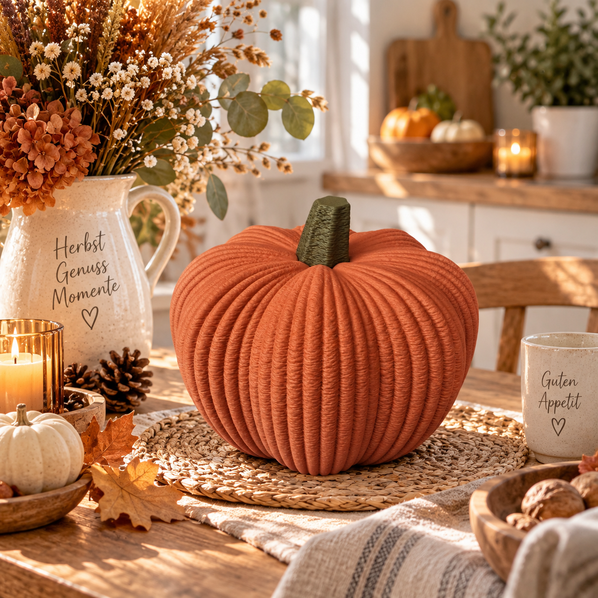 🎃 YUKI & AKI – Japandi Deko-Kürbisse | Herbstdeko in 2 Designs & Größen