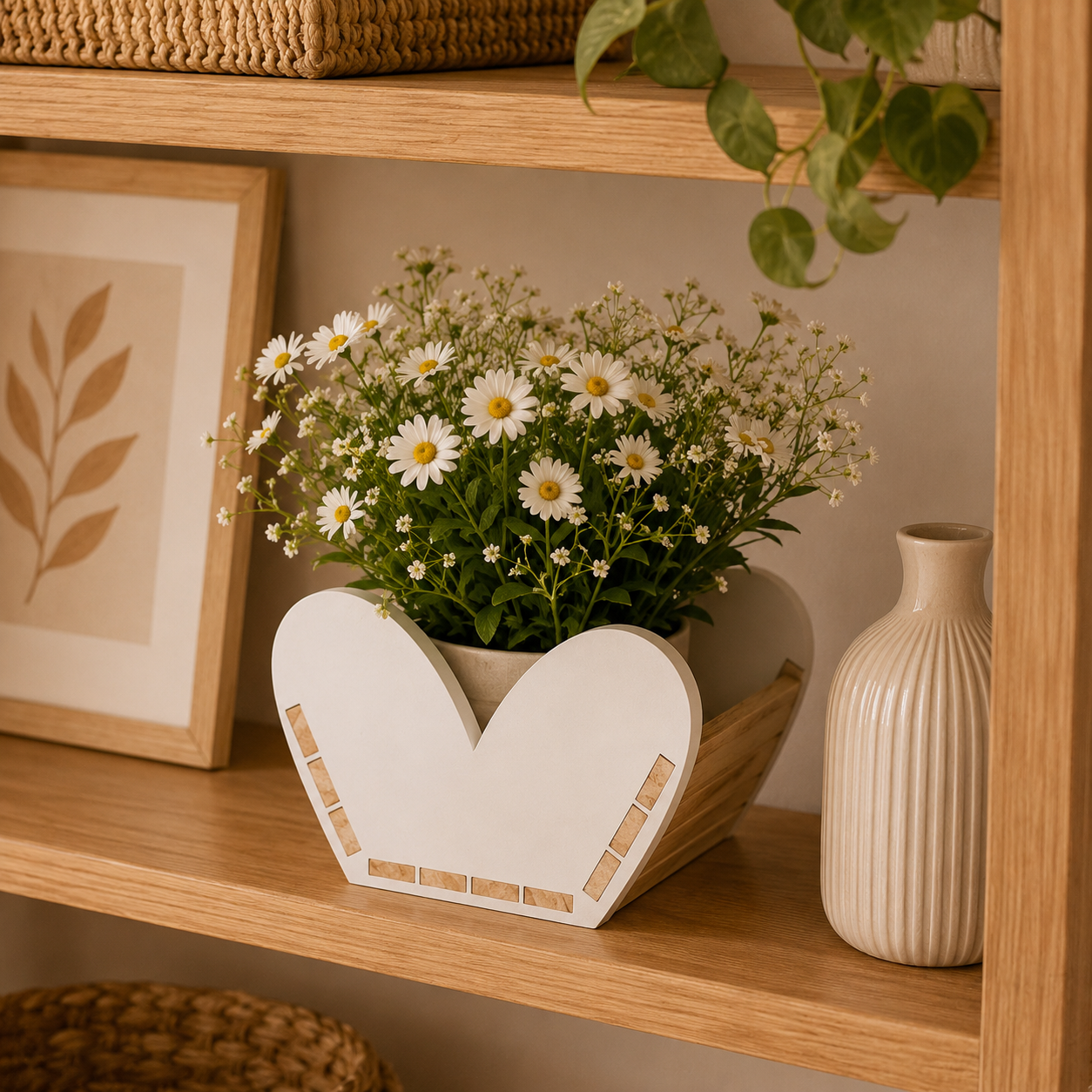 💚 „Klötzchenkorb“ Herz – Natur & Holz trifft exklusiven 3D Druck