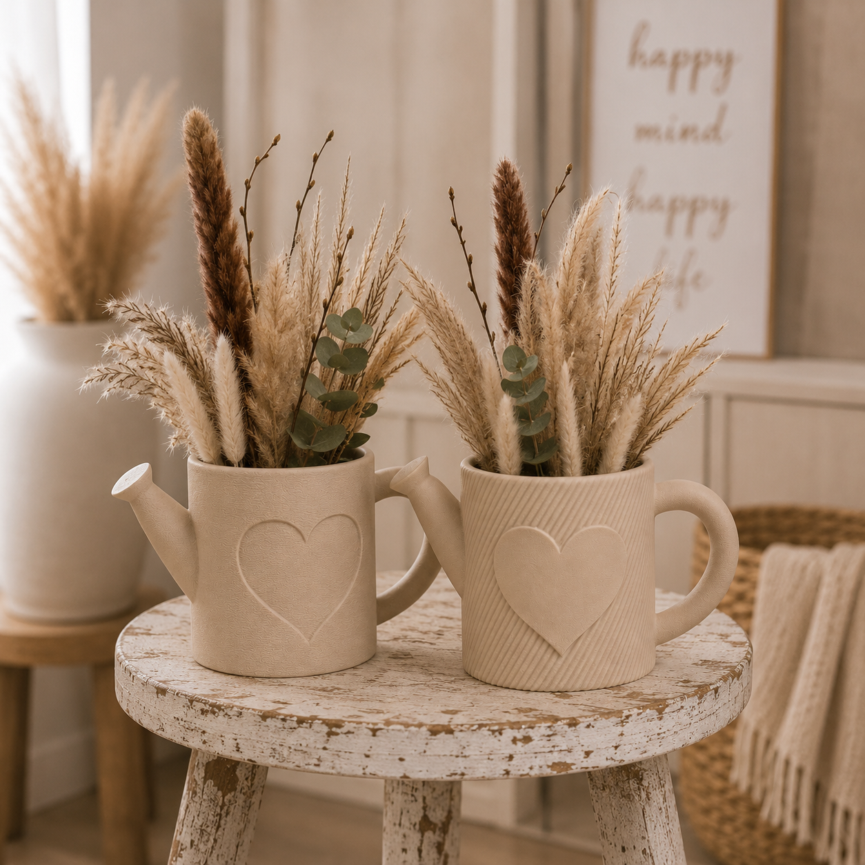 🌿 Dekorative Gießkanne mit Herz – stilvolle BOHO Deko mit Charme 🤍