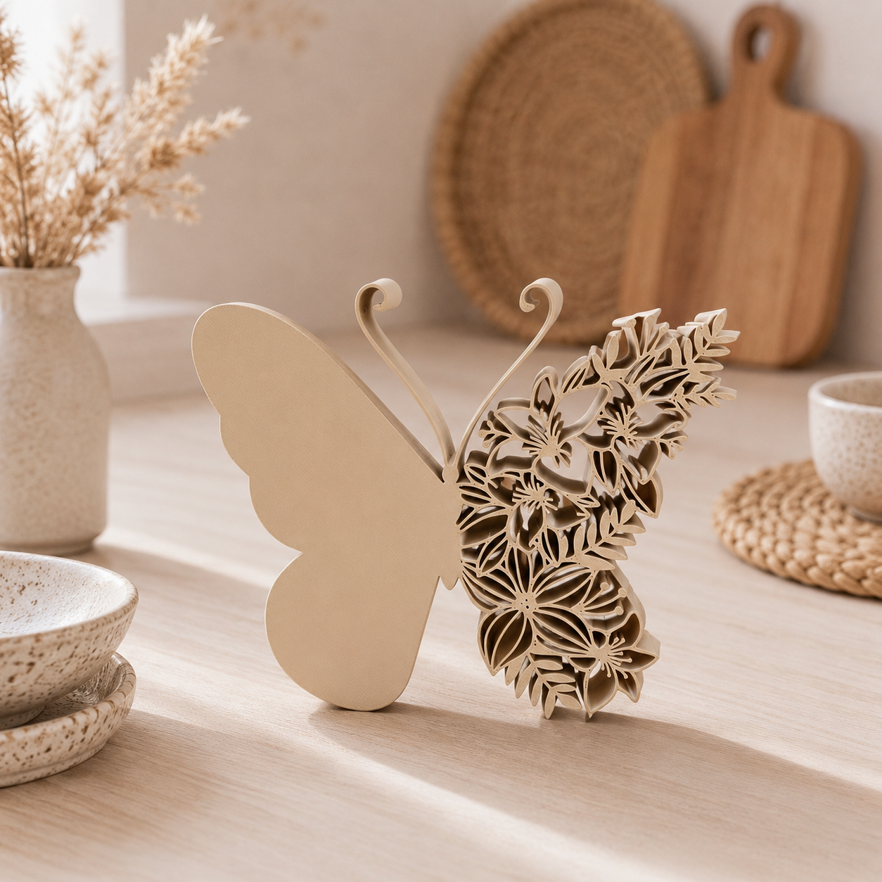🦋 Dekorativer Schmetterling Aufsteller – filigrane BOHO & Scandi Deko mit Natur-Charme 🤍