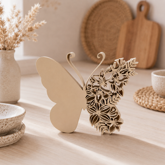 🦋 Dekorativer Schmetterling Aufsteller – filigrane BOHO & Scandi Deko mit Natur-Charme 🤍