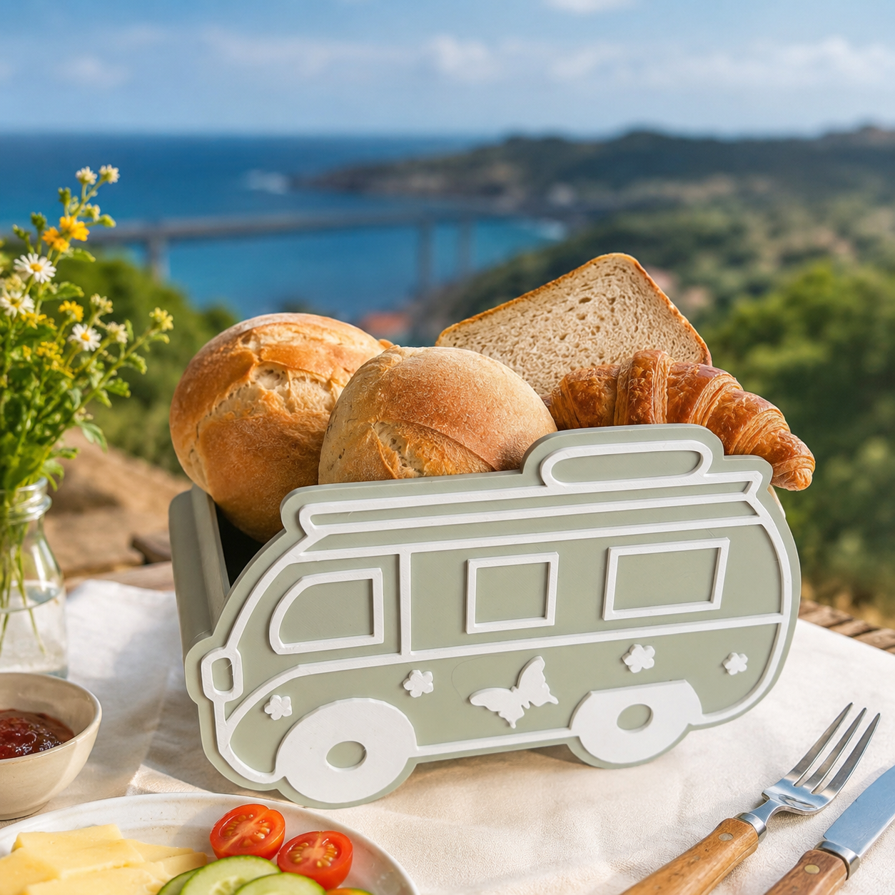 🏕️ Brötchenkorb „Campingliebe“  Wohnwagen • Wohnmobil • Campingbus  Sommerzeit ist Urlaubszeit ☀️