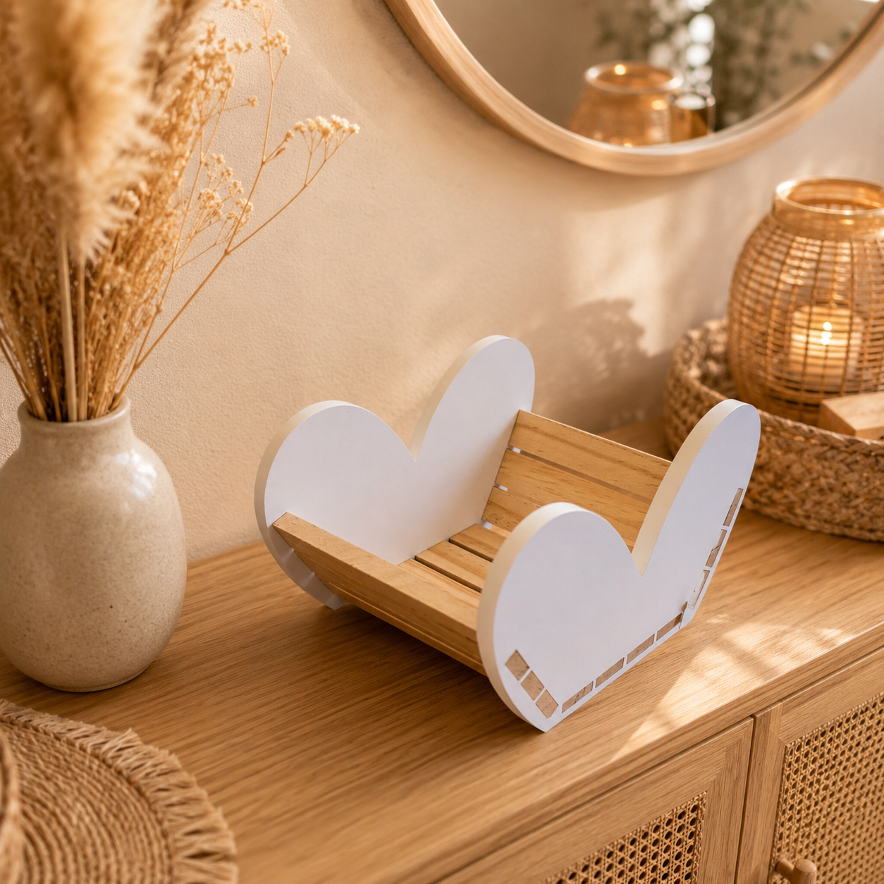 💚 „Klötzchenkorb“ Herz – Natur & Holz trifft exklusiven 3D Druck