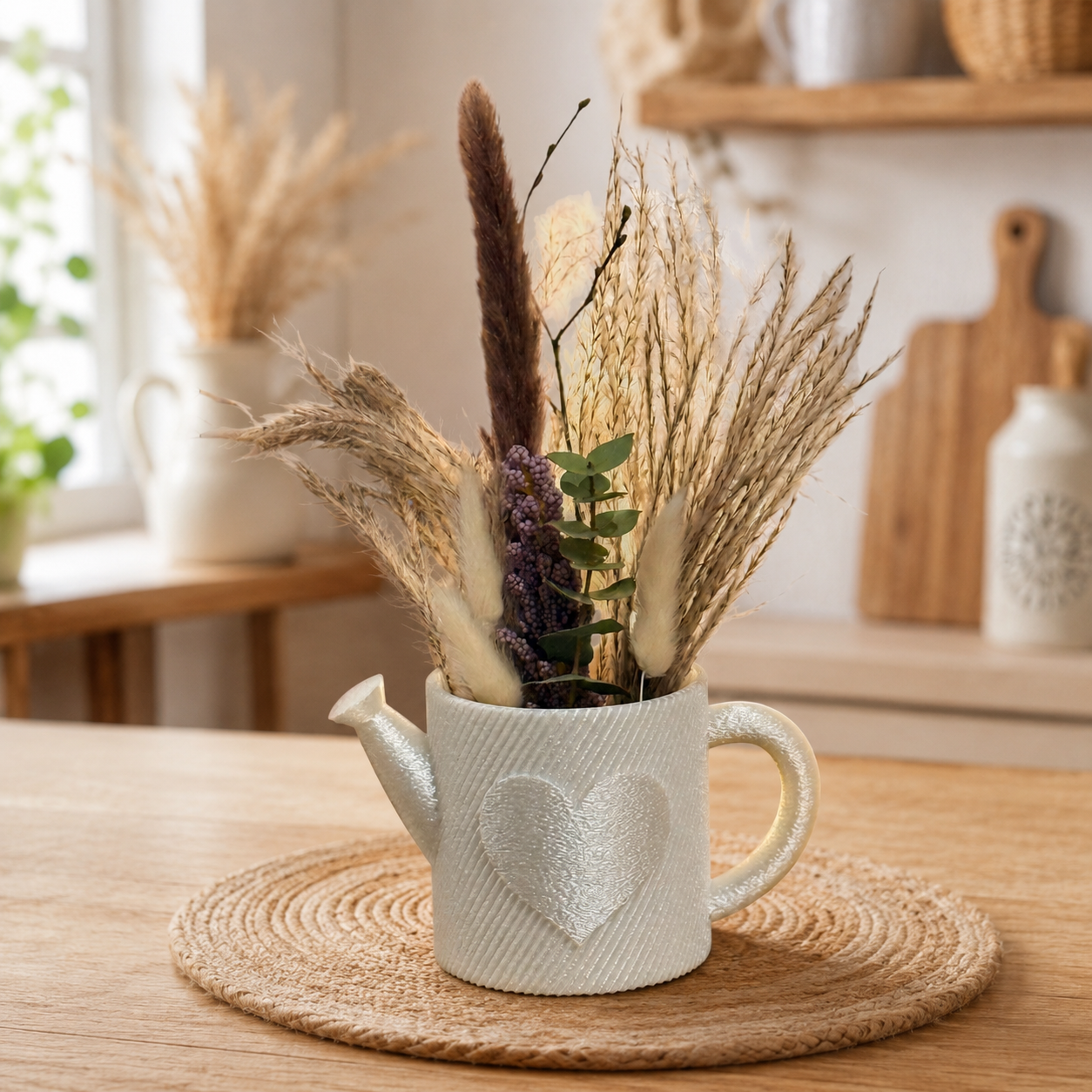 🌿 Dekorative Gießkanne mit Herz – stilvolle BOHO Deko mit Charme 🤍