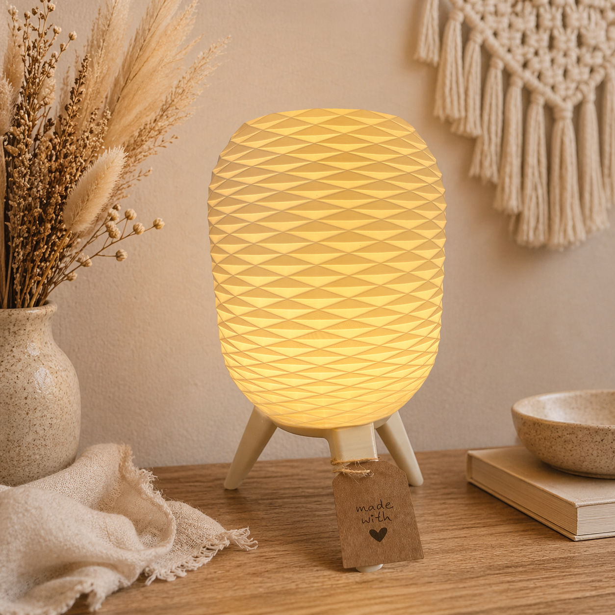 BOHO Tischlampe mit Stativ ✨ | LED oder Akku-Version mit Fernbedienung ✨ | Individuell kombinierbar
