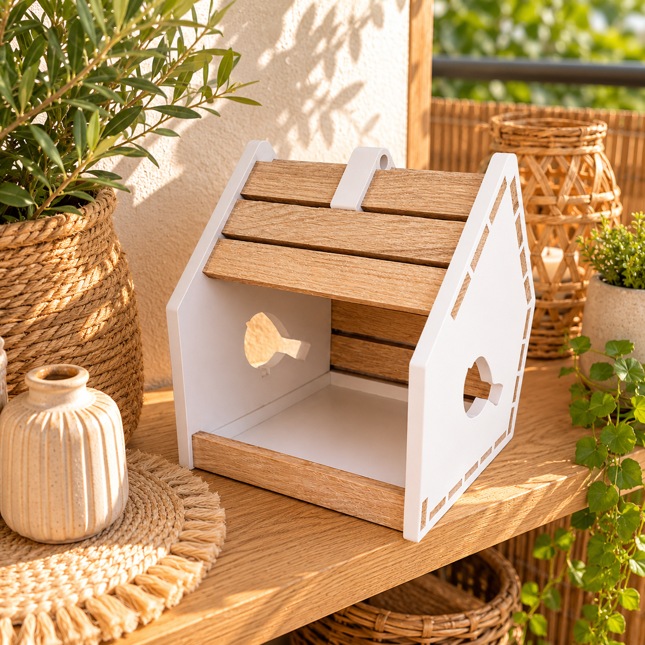 🕊️ Klötzchen-Vogelhäuschen  Natur & Holz meets exklusiven 3D Druck