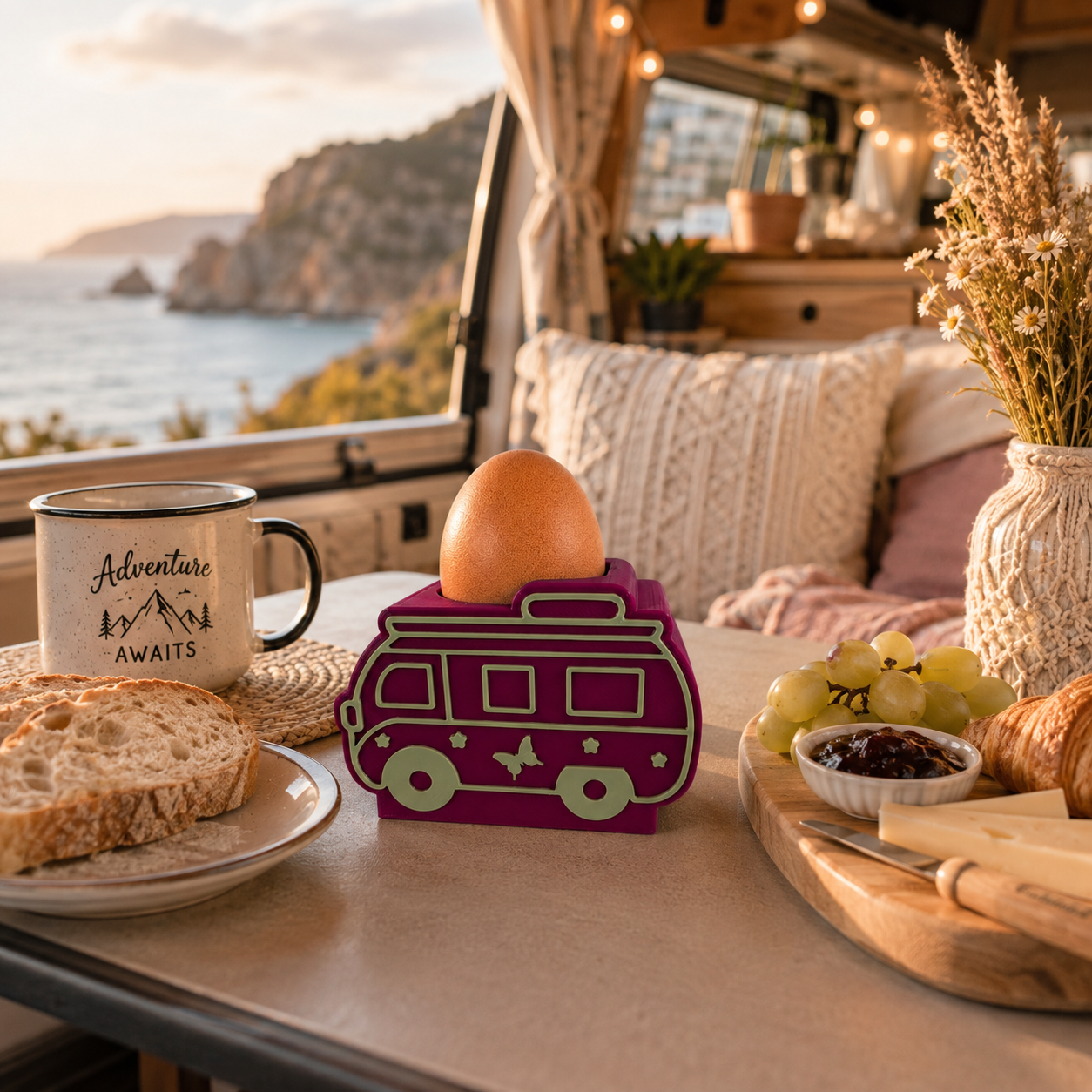 🏕️ Eierbecher 2er-Set „Campingliebe“  Wohnwagen • Wohnmobil • Campingbus