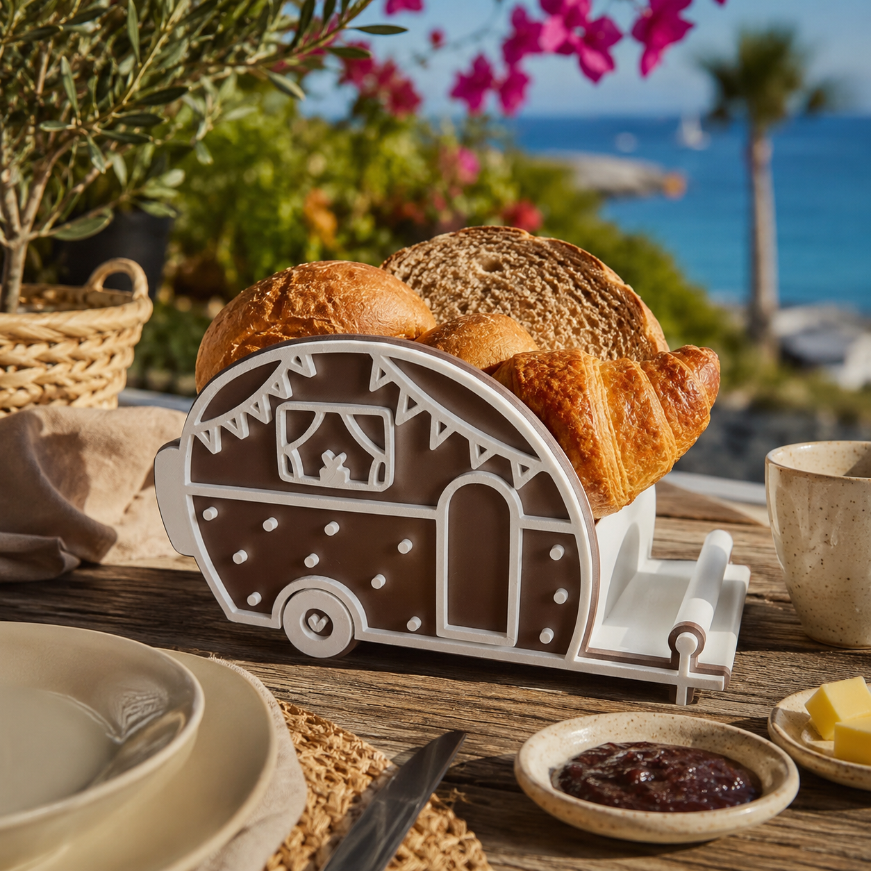 🏕️ Brötchenkorb „Campingliebe“  Wohnwagen • Wohnmobil • Campingbus  Sommerzeit ist Urlaubszeit ☀️