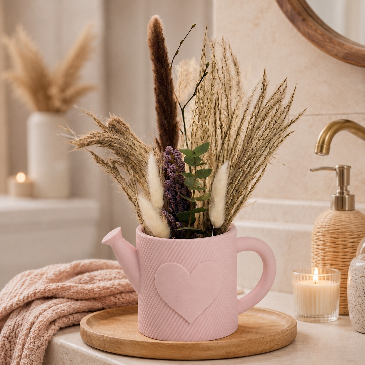 🌿 Dekorative Gießkanne mit Herz – stilvolle BOHO Deko mit Charme 🤍