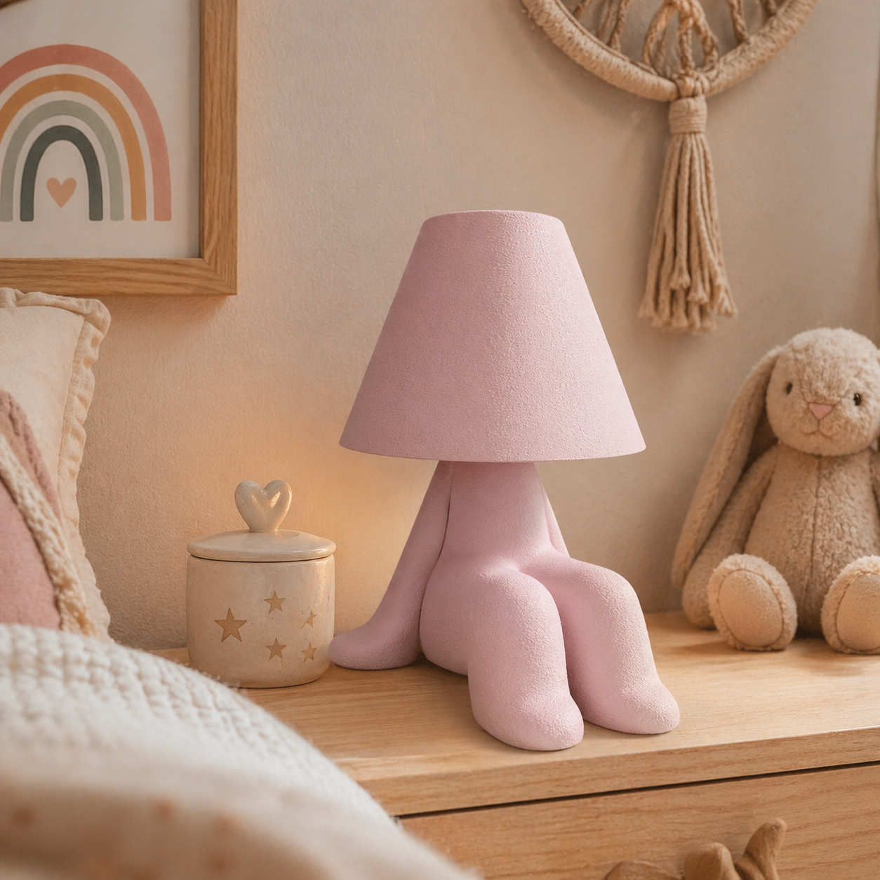 🧸 Loopy Lampen Familie – Design Tischlampe | Boho Ambientelicht | LED & Akku Variante